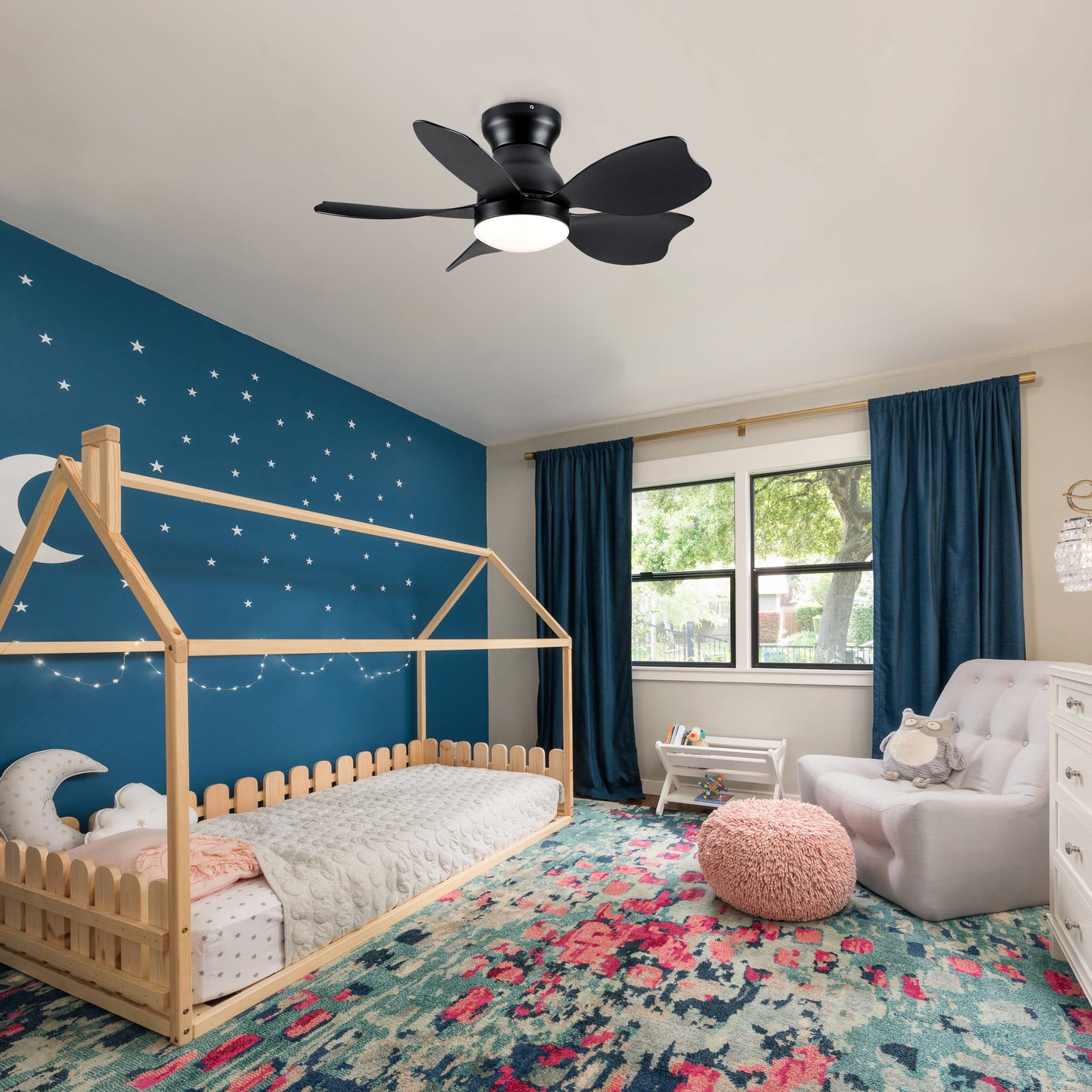 Kids Ceiling Fan Lighting with Remote Control for Small Children Room and Low Ceilings