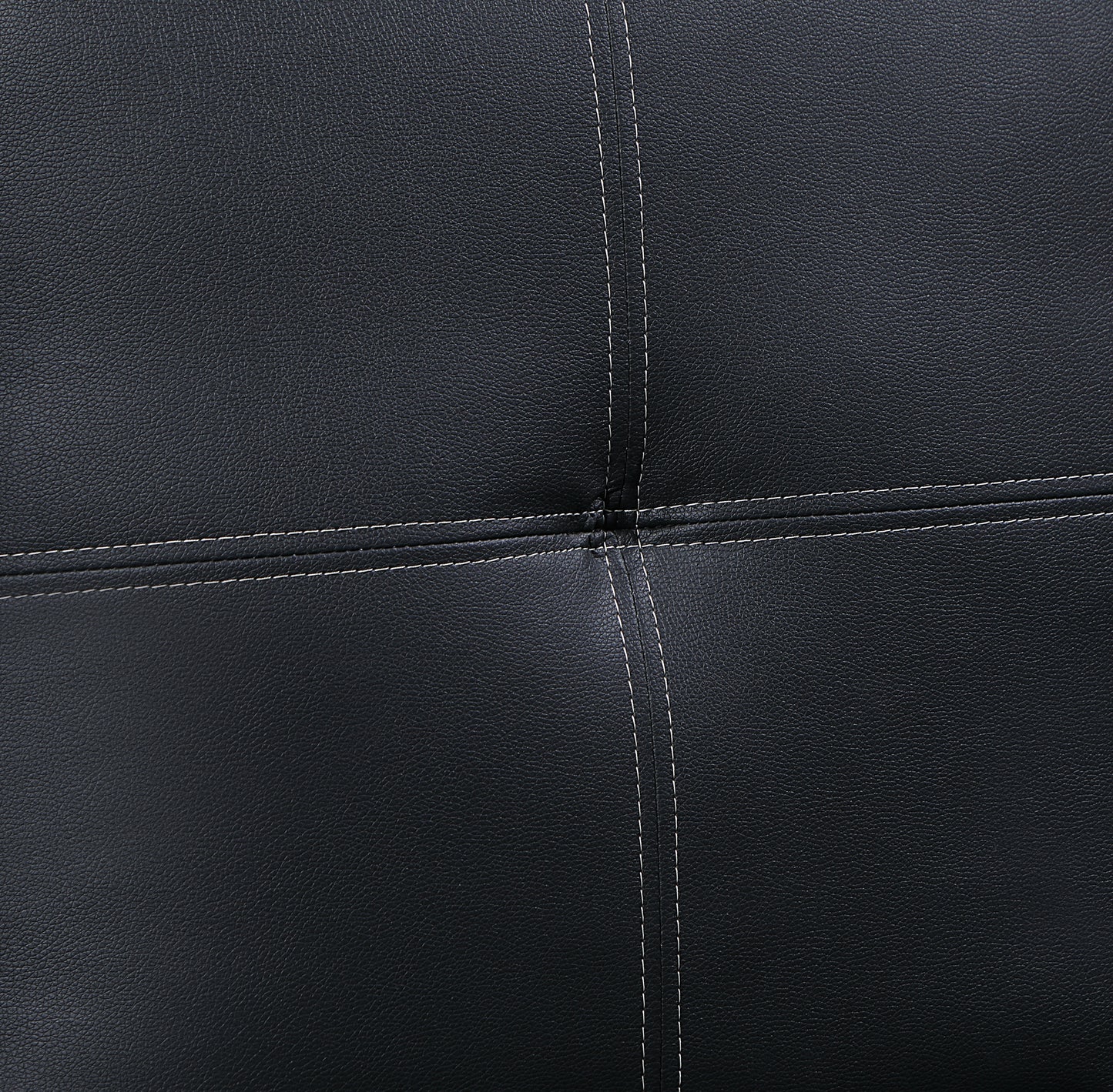 Aiden Black PU Leather Sleeper Sofa with Tufting