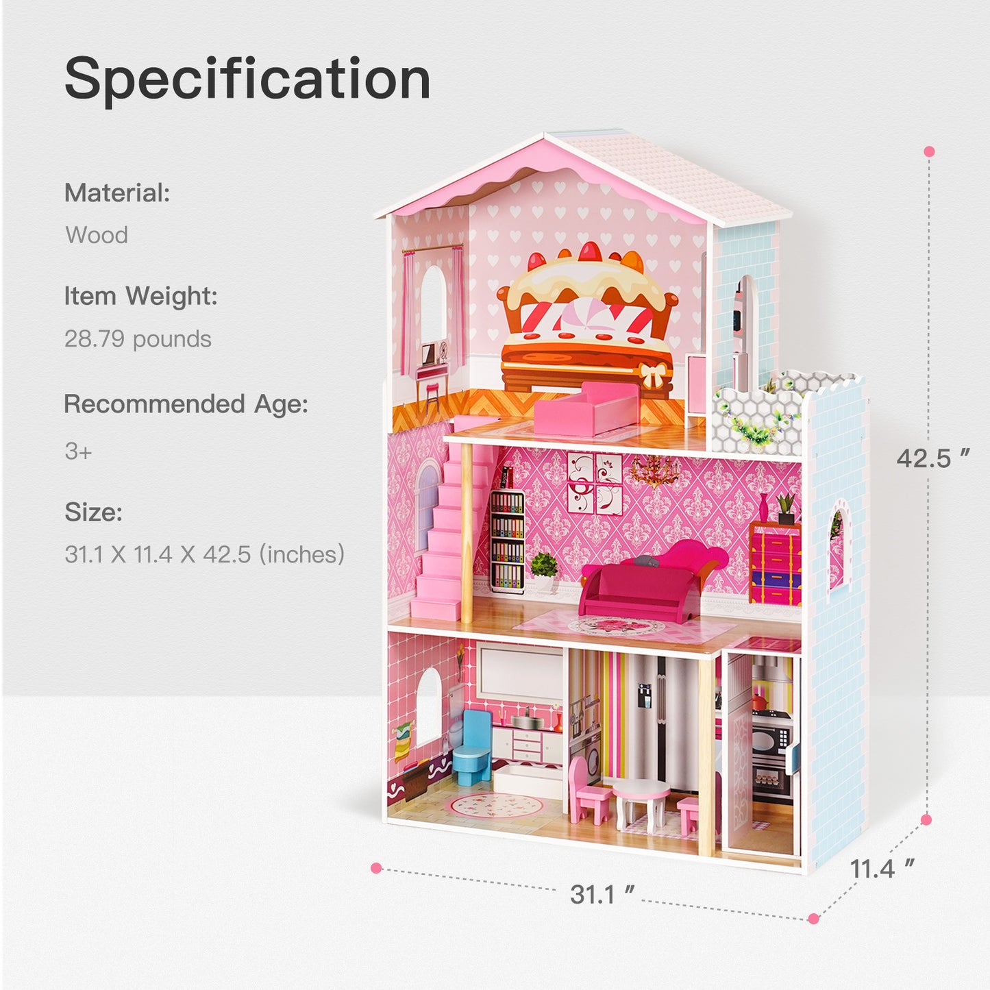 Dreamy Wooden Dollhouse: Spark Imaginative Play