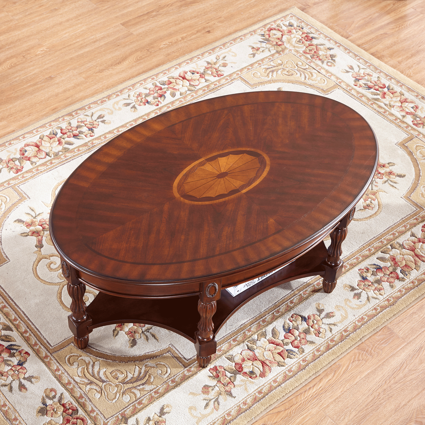 Luxurious American Cherry Wood Coffee Table with Built-in Drawer