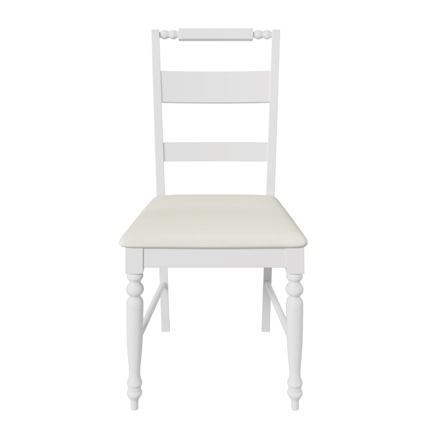 6-peice Dining Set with Turned Legs, Kitchen Table Set with Upholstered Dining Chairs and Bench,Retro Style, White