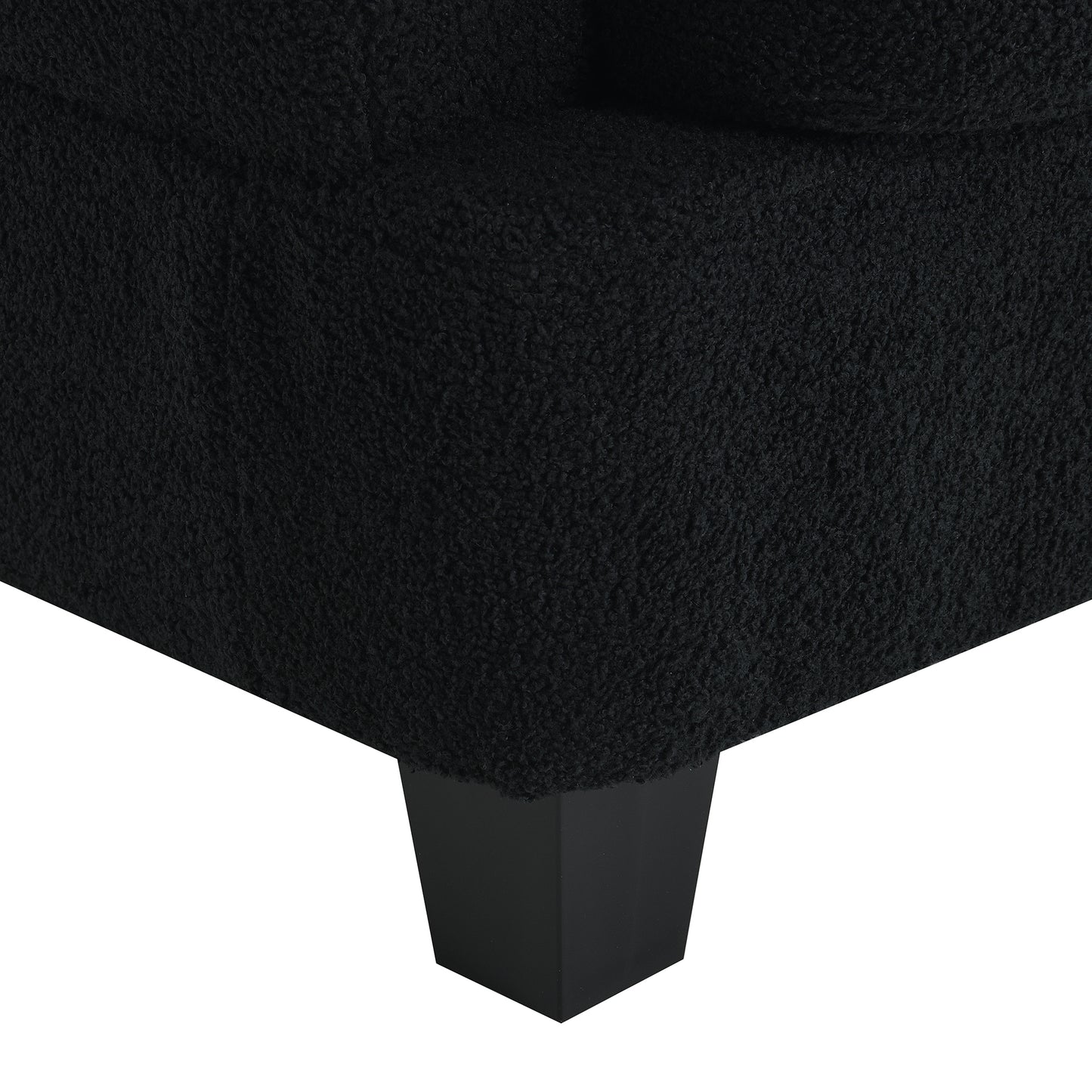 Modern Teddy Velvet Sectional Sofa with Charging Ports and Storage Ottoman - 4 Seat L-shaped Couch