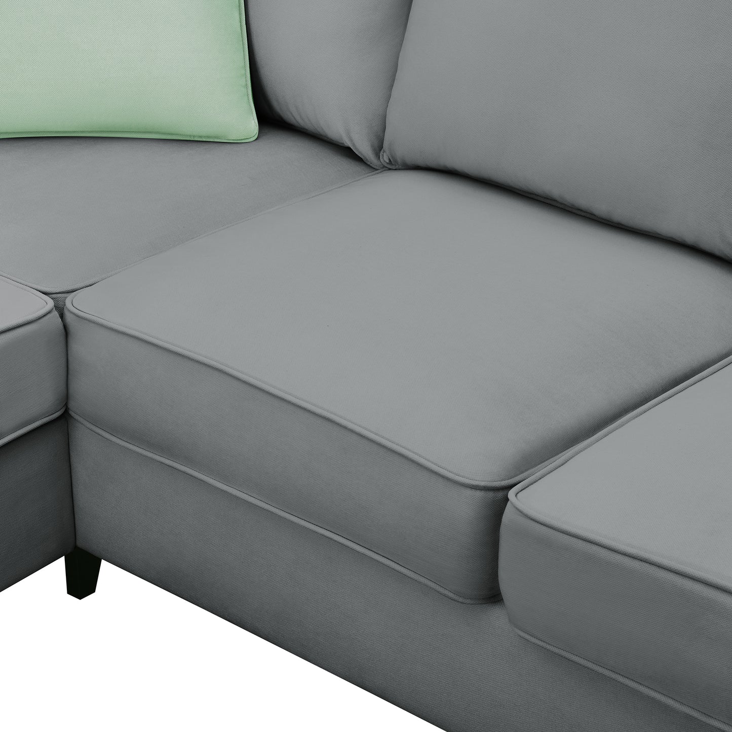 7-Seat Modular Sectional Sofa with Ottoman and Pillows - Grey (New GS008210AAG)