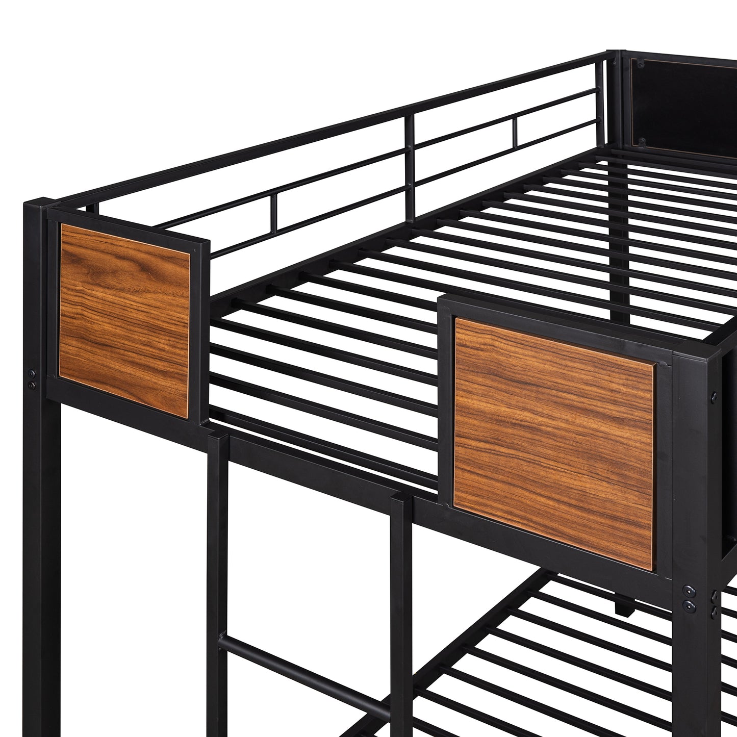 Steel Frame Twin Over Twin Bunk Bed with Safety Rail and Ladder for Bedroom, Dorm, Boys, Girls, Adults