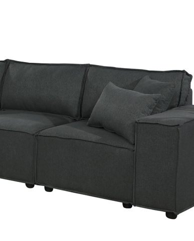 Jenson Dark Gray Linen Modular Sectional Sofa