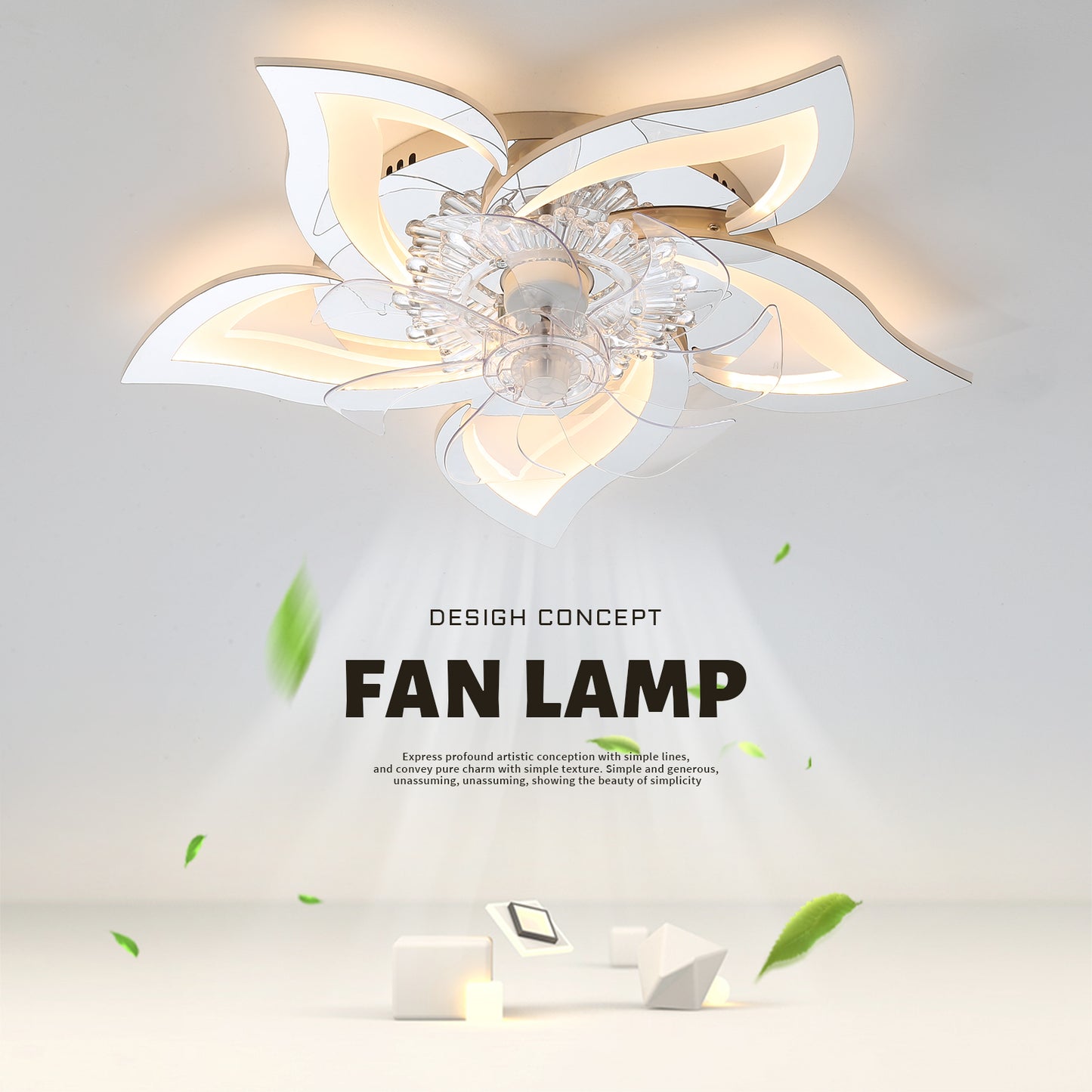 27-Inch Ceiling Fan with Dimmable LED Lights and Remote Control