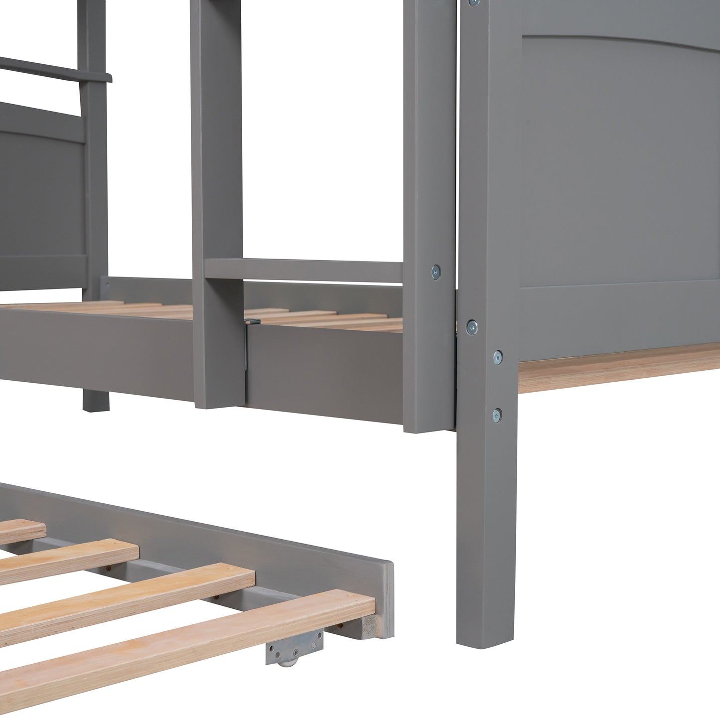 Separable Twin Over Twin Bunk Bed Set with Trundle - Charcoal Gray