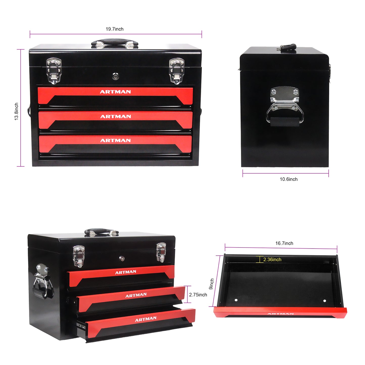 3 Drawers Tool Box