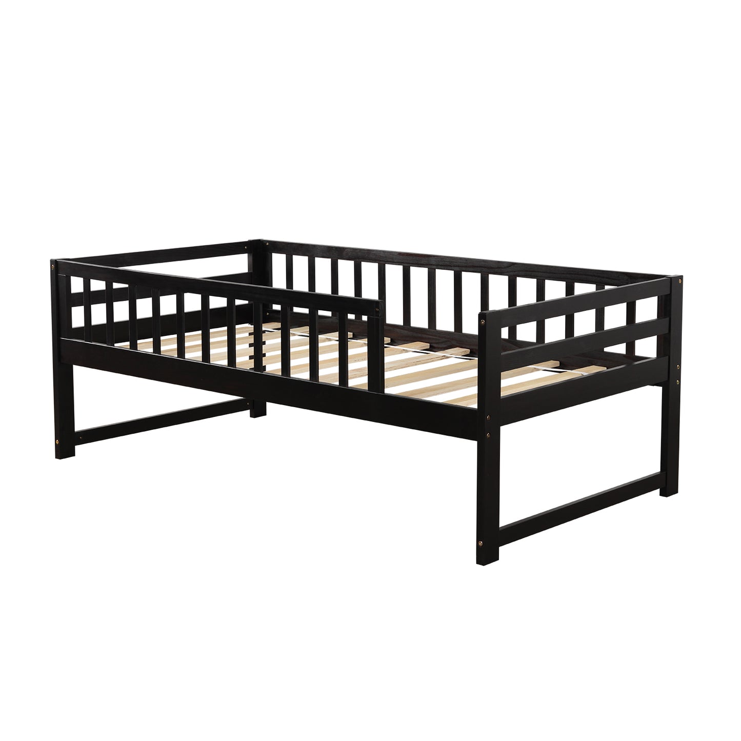 Children's Twin Bunk Beds with Trundle Bed and Safety Features