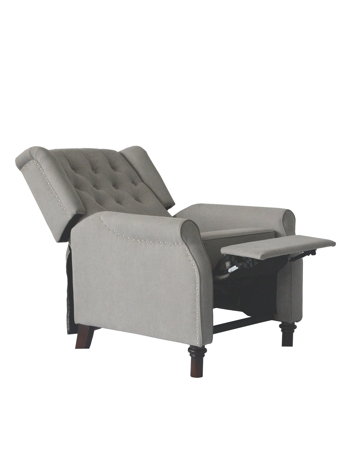 Redde Boo Light Gray Recliner Sofa Chair with Manual Push Back