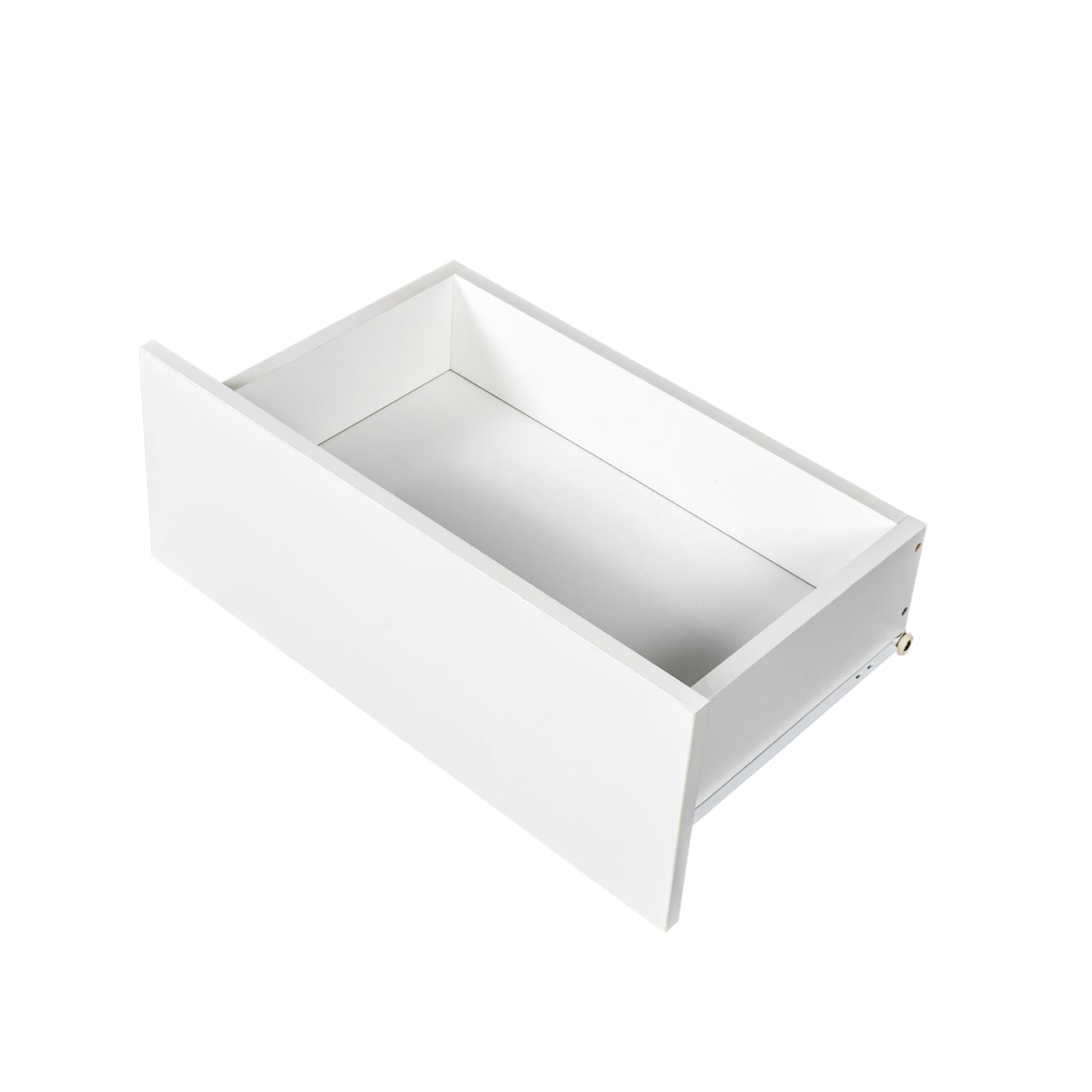 Contemporary White Nightstand with LED Lit Drawers