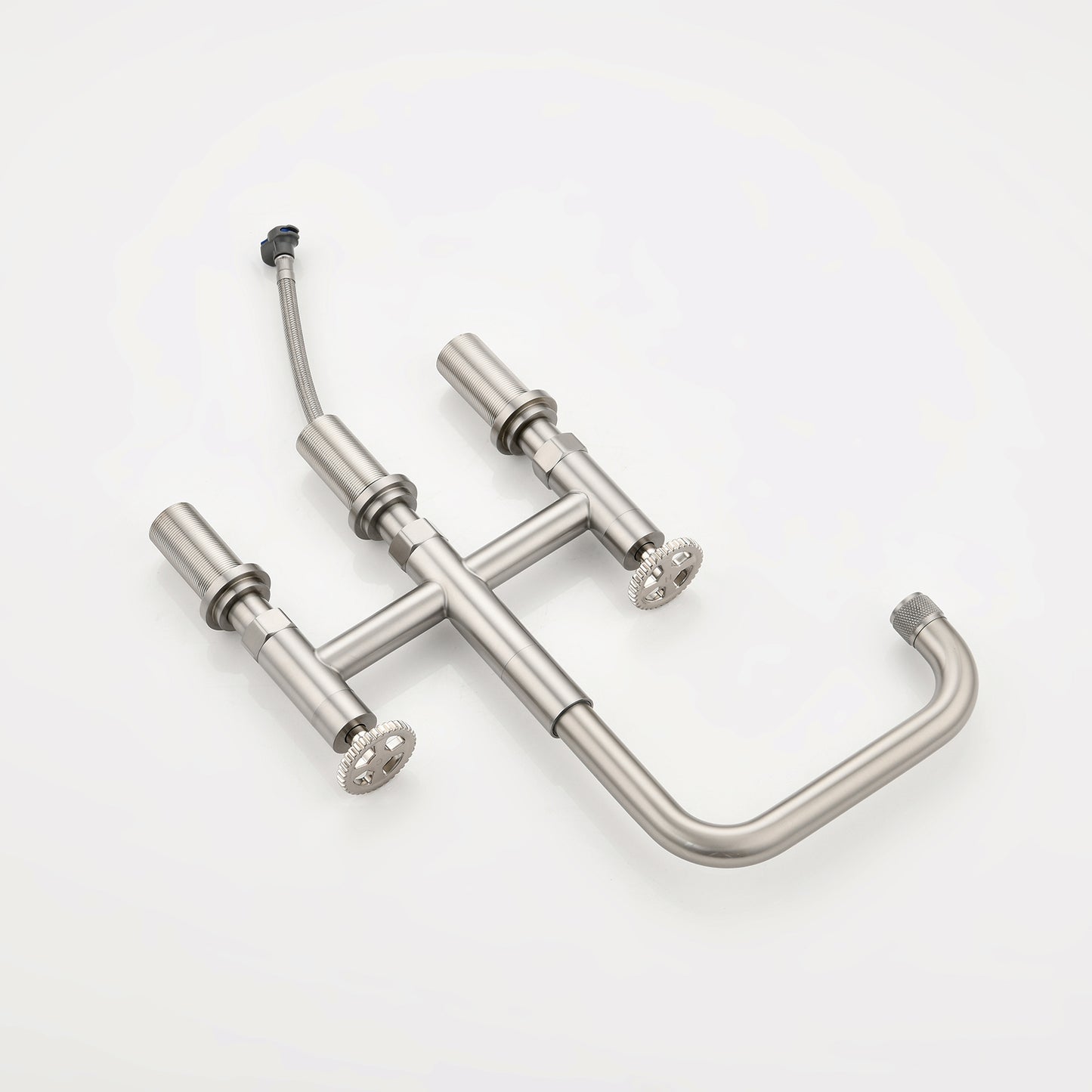 Double Handle Bridge Kitchen Faucet with Side Spray