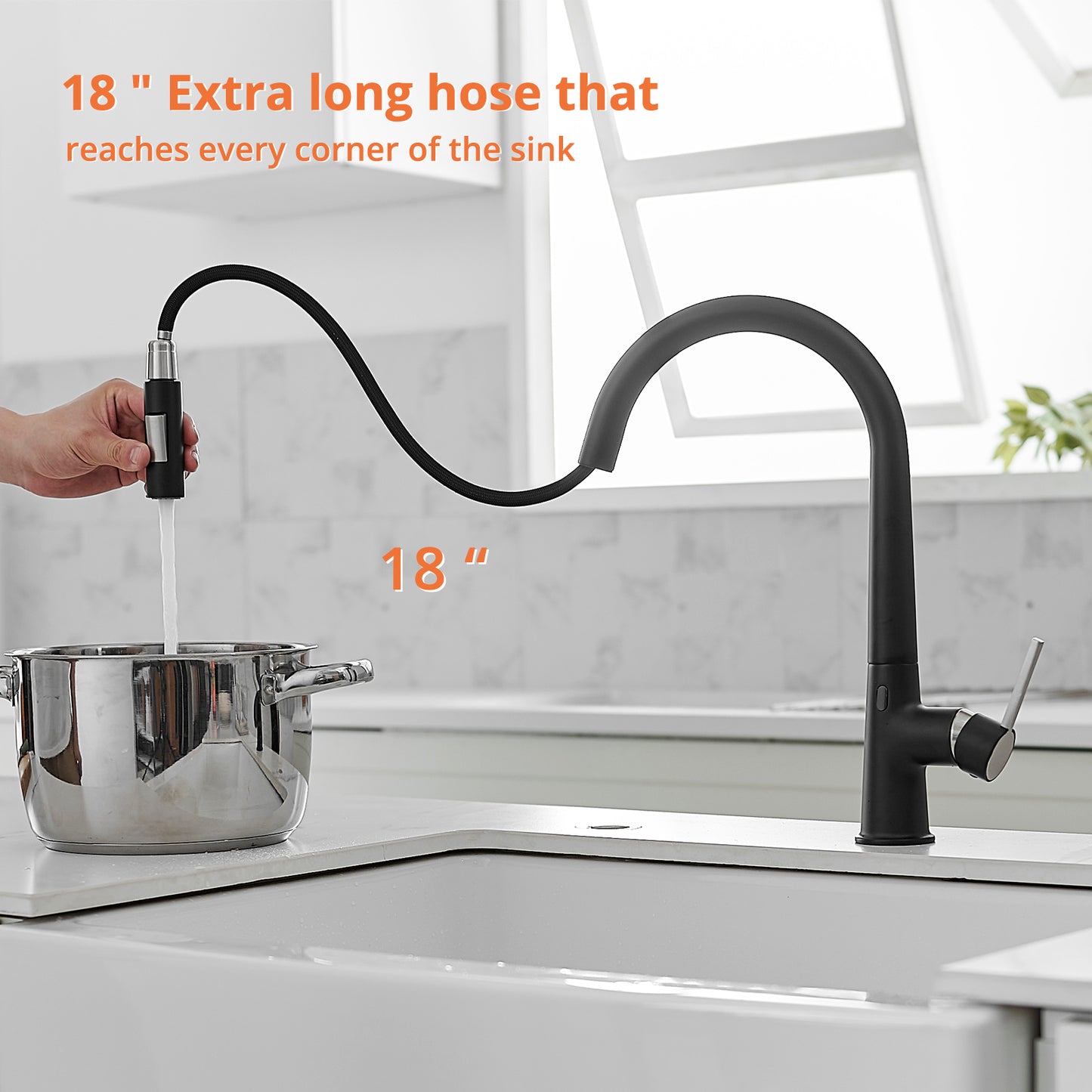 Touchless Kitchen Faucet,Hands Free Automatic Smart Kitchen Faucet