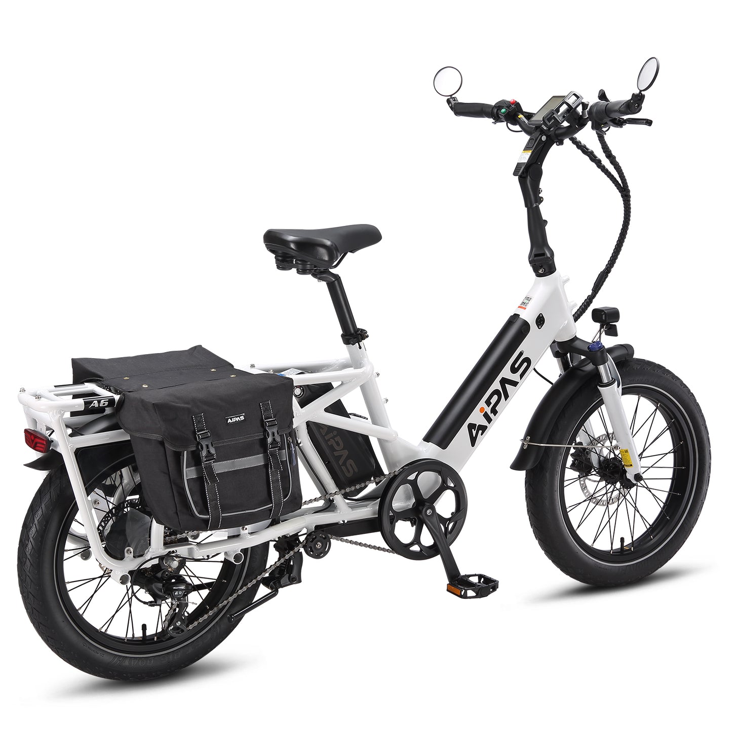 A6 Cargo Ebike, Step Through Electric Bike for Carrying Passenger or Kids