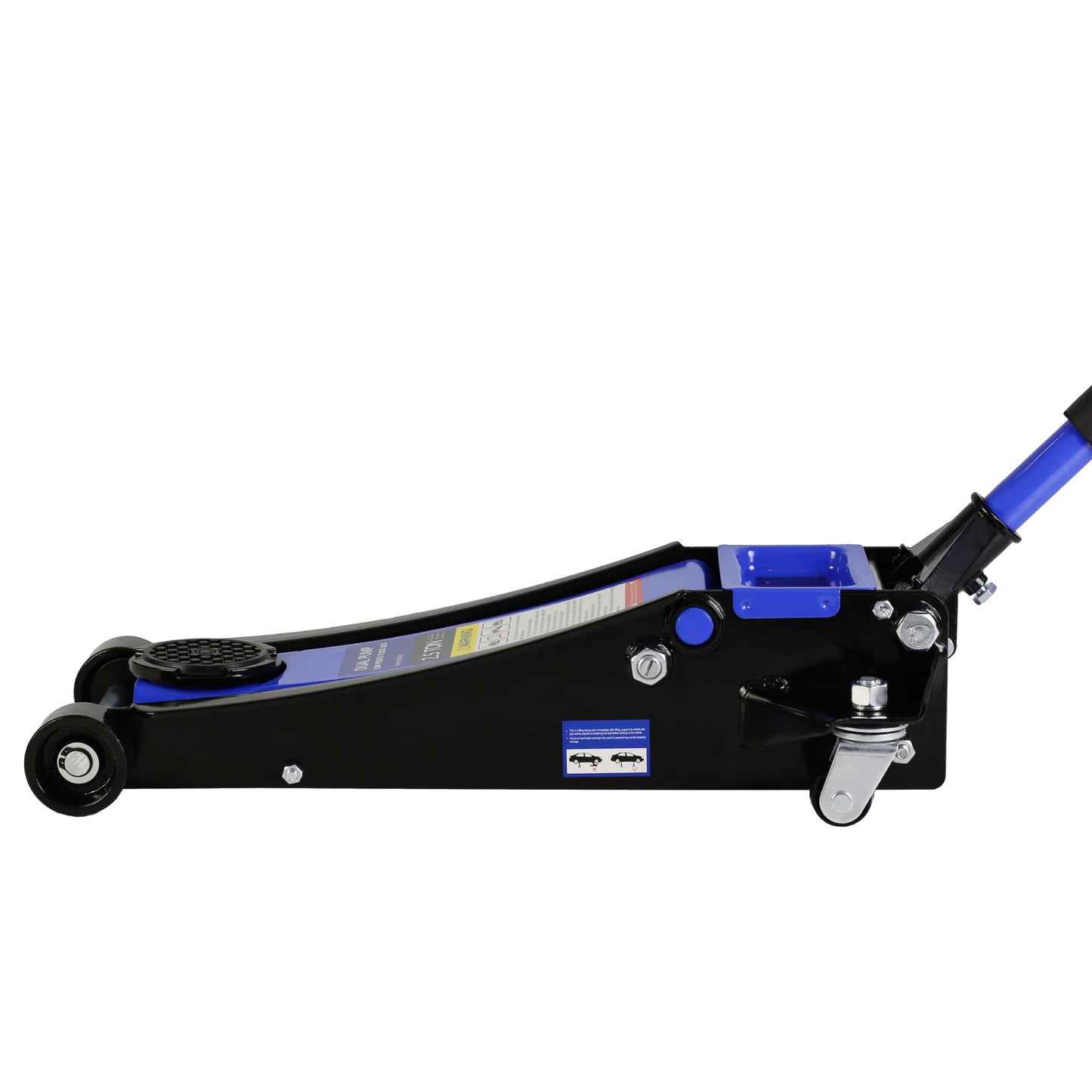 Steel Racing Floor Jack with Dual Pistons Quick Lift Pump - 2.5 Ton Lifting Range 3.5-19.5