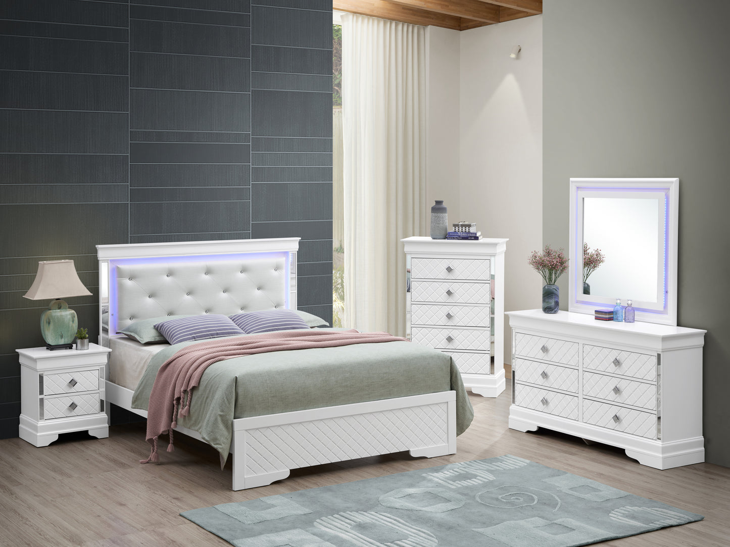 Verona G6790C-FB3 Full Bed , Silver Champagne