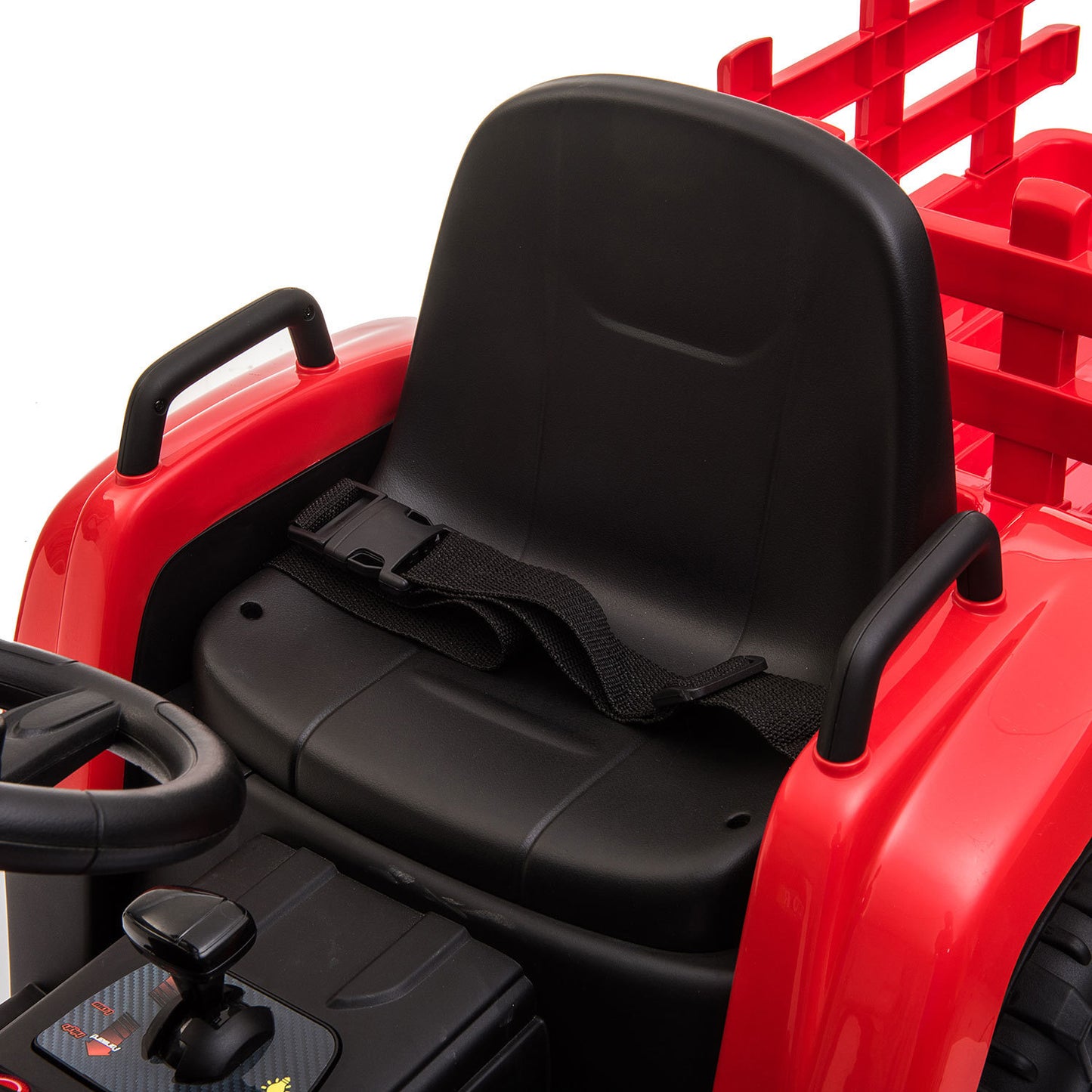 Red 12V Kids Ride-On Tractor with Removable Trailer and Music