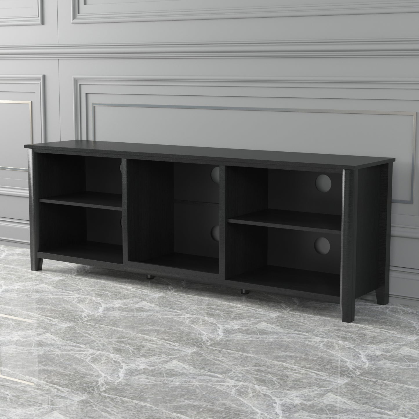 Traditional TV Stand with Spacious Storage and Durable Build