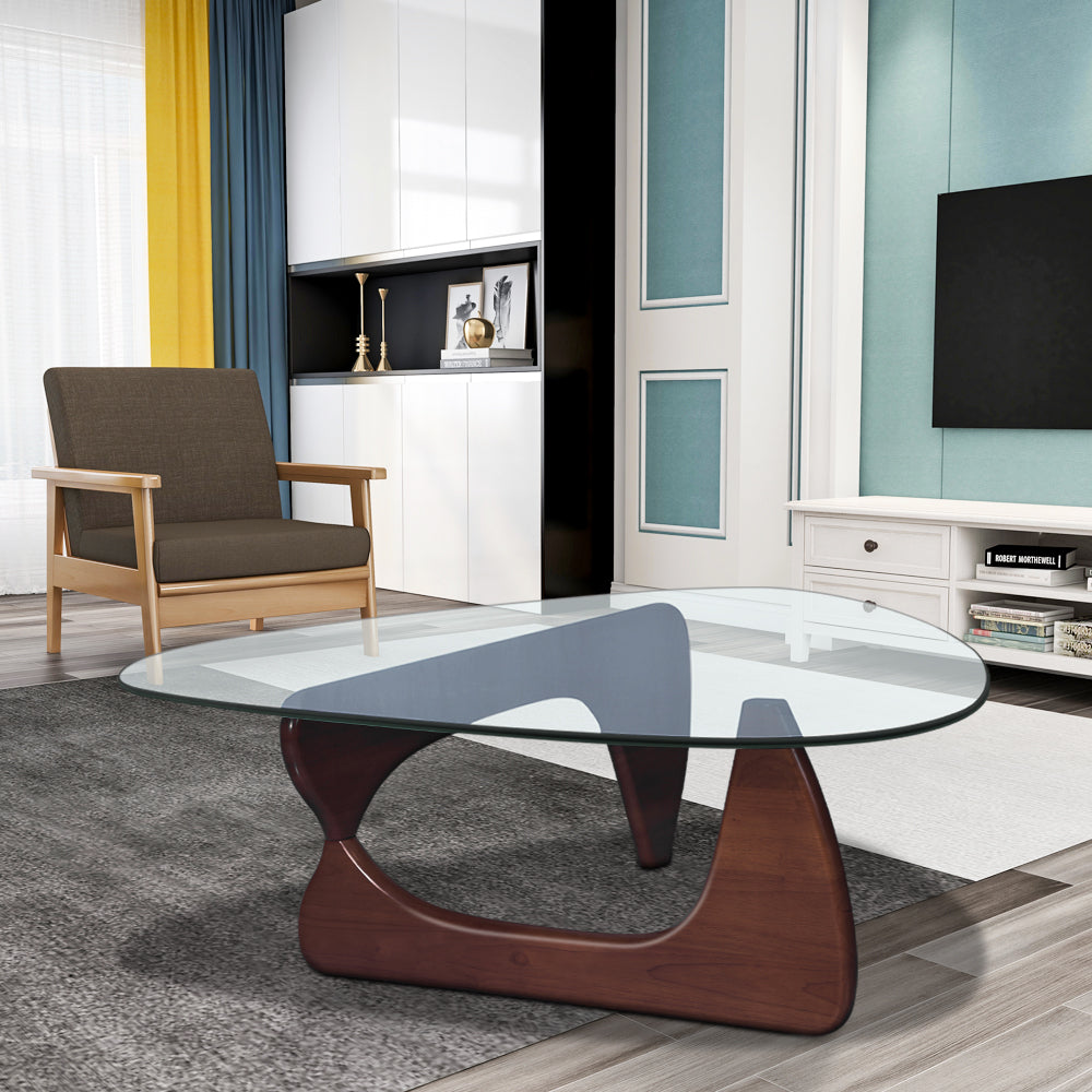 Modern Triangle Solid Wood Coffee Table for Home