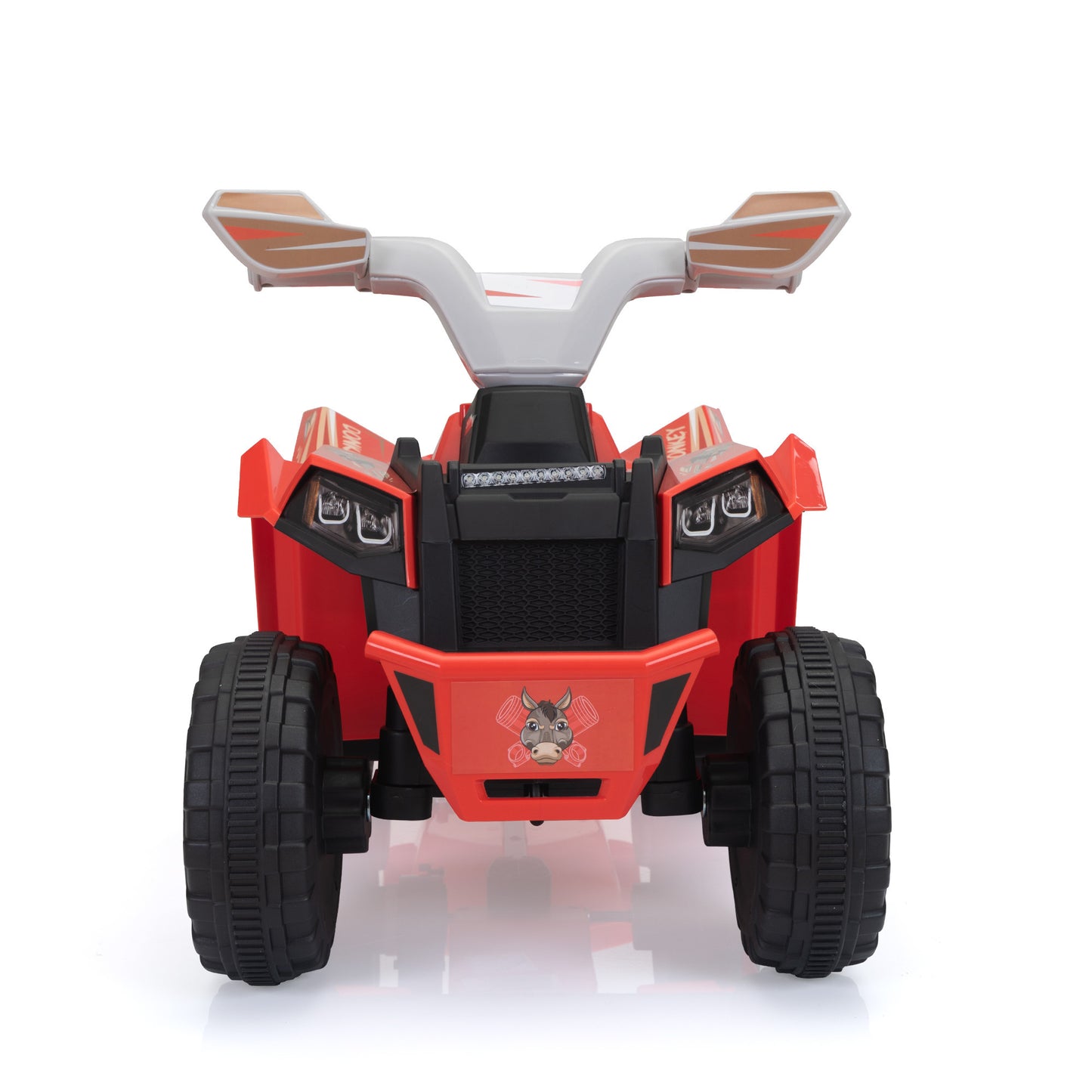 6V Kids Electric ATV, Toddler Ride on Car with Trailer, Music, Bluetooth and Power Display for Boys and Girls, red