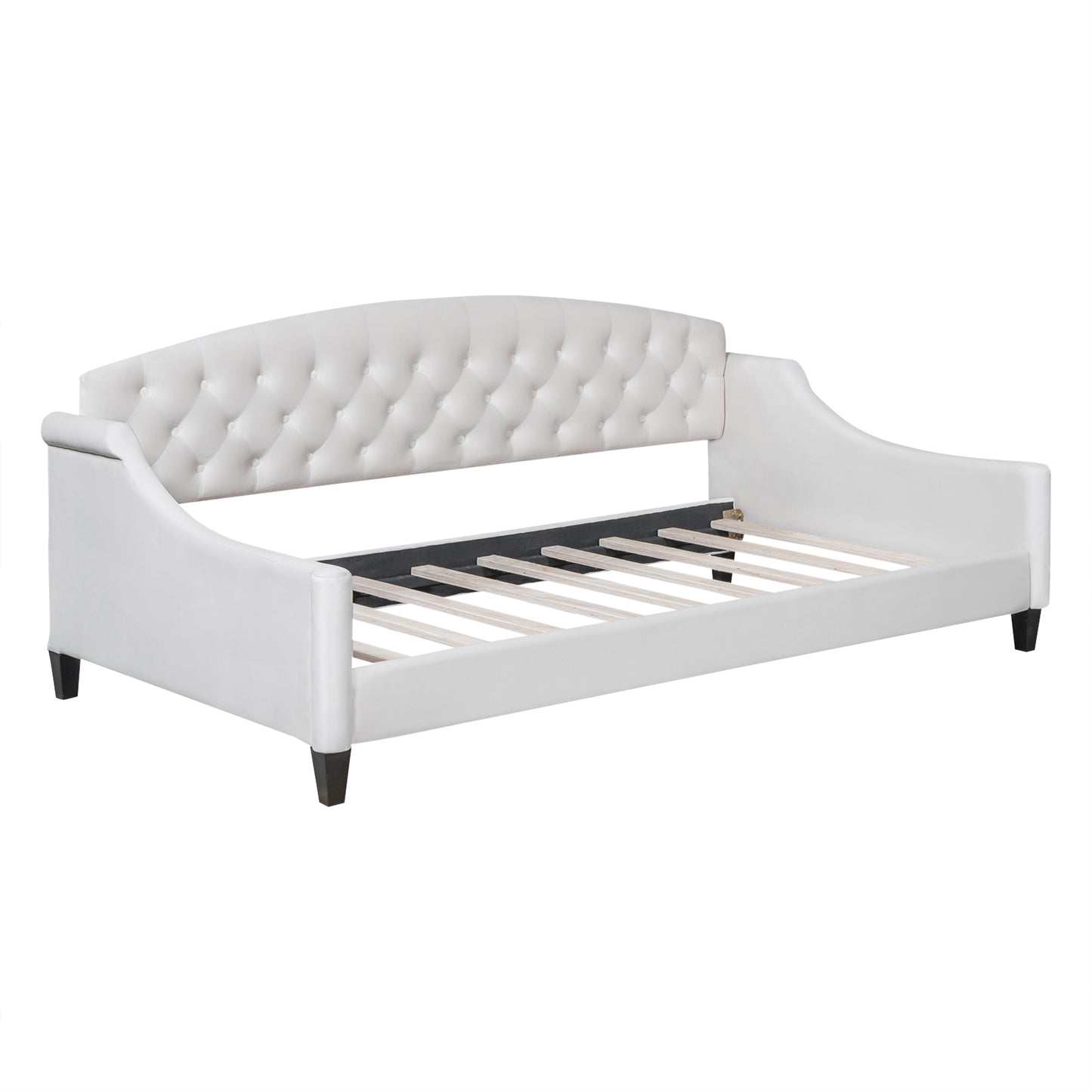 Modern Luxury Tufted Button Daybed,Twin,Beige(Expected Arrival Time:12.28)