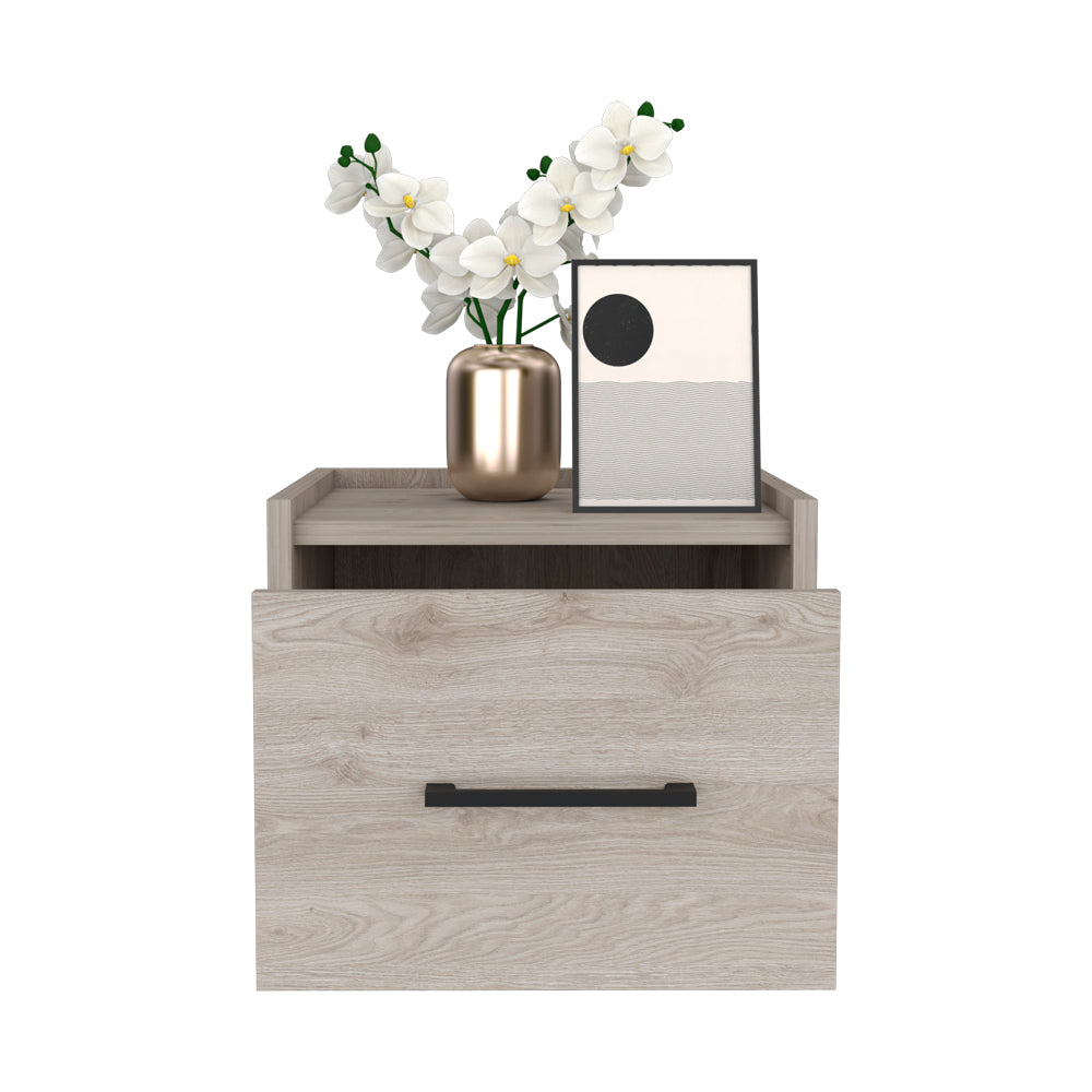 Floating Nightstand Calion, Bedroom, Light Gray