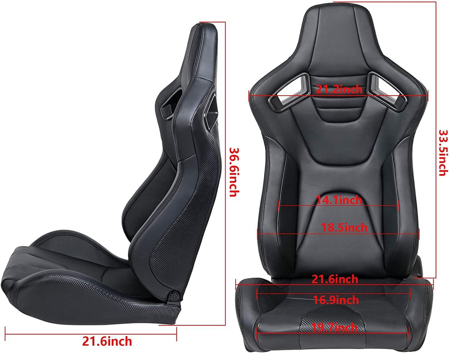 High-Quality Black Vinyl Racing Seat