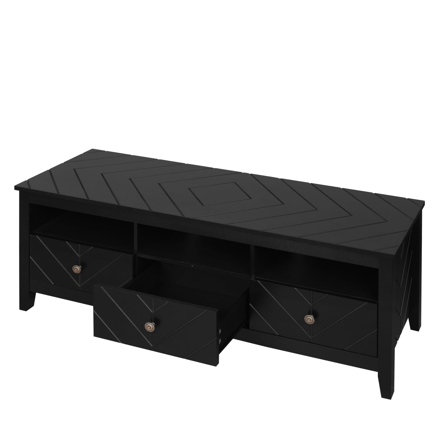 Stylish 3-Drawer Mid-Century TV Stand with Media Console