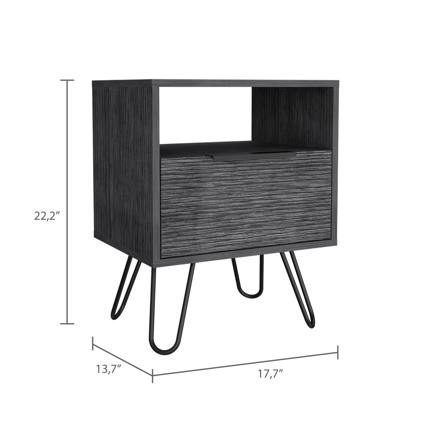 Eagle Creek 1-Shelf 1-Drawer Nightstand Smokey Oak