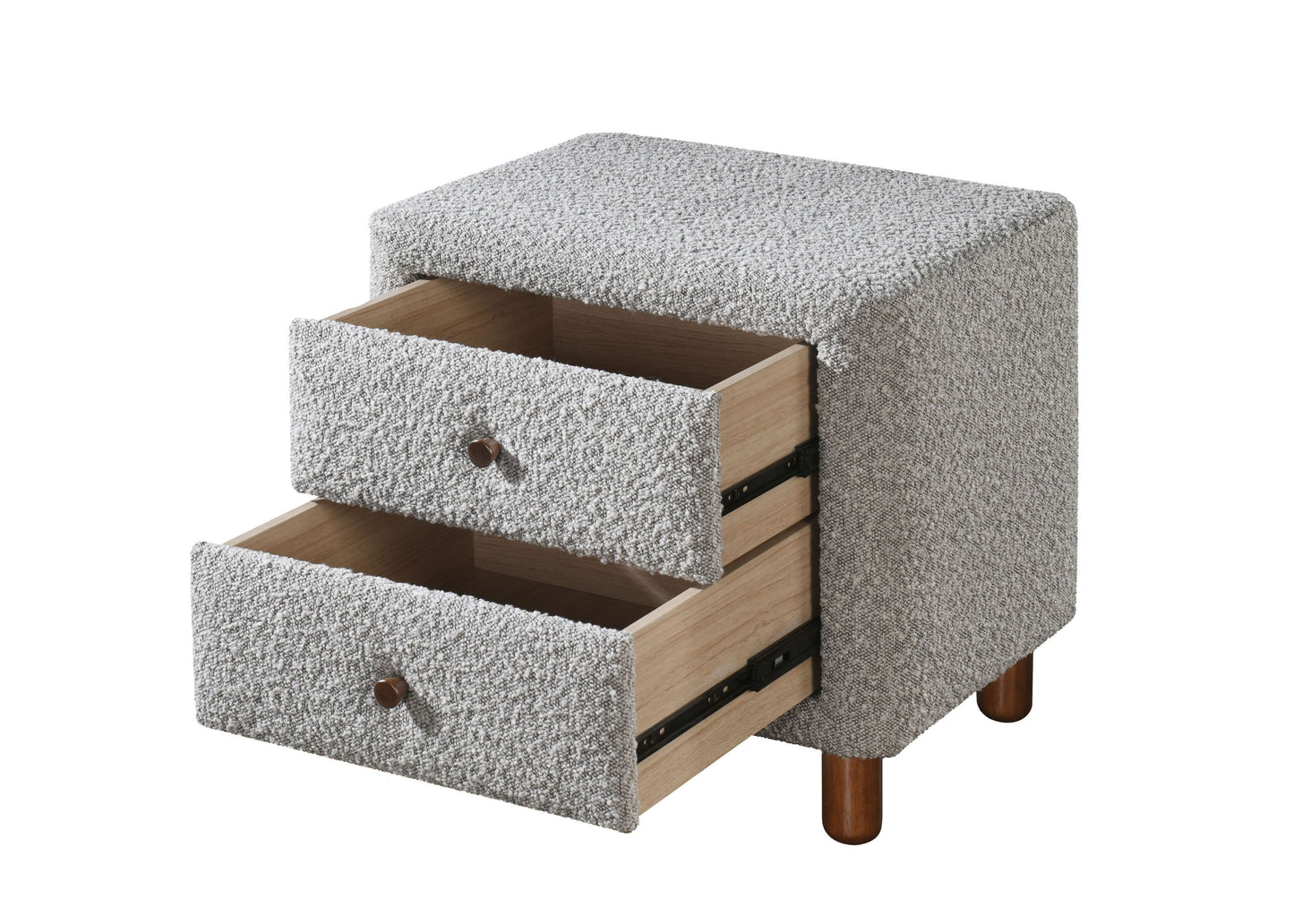 Cleo Nightstand, Gray Boucle BD02473