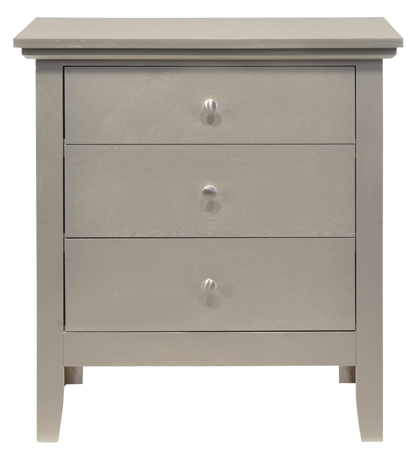 Hammond G5403-N 3 Drawer Nightstand , Silver Champagne