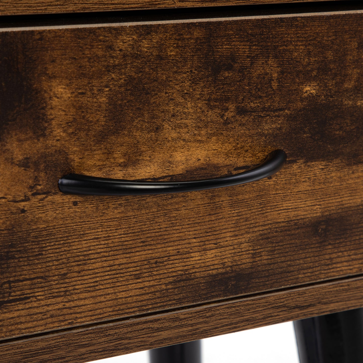 Set of 2 Mid Century Nightstand, Side Table with Drawer and Shelf, End Table for Living Room Bedroom, Rustic Brown