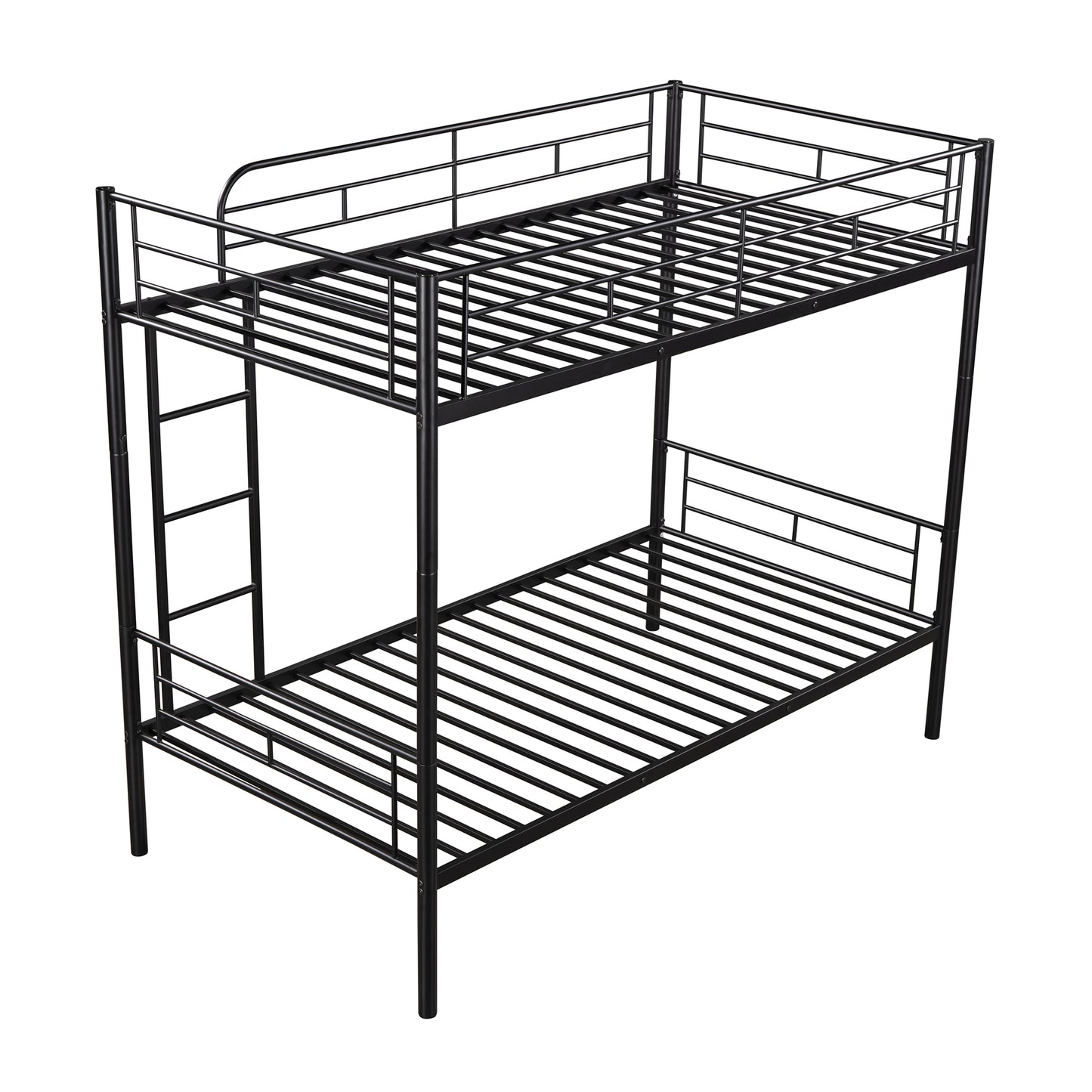 Contemporary Twin Metal Bunk Bed with Separable Twin Beds Option - Black