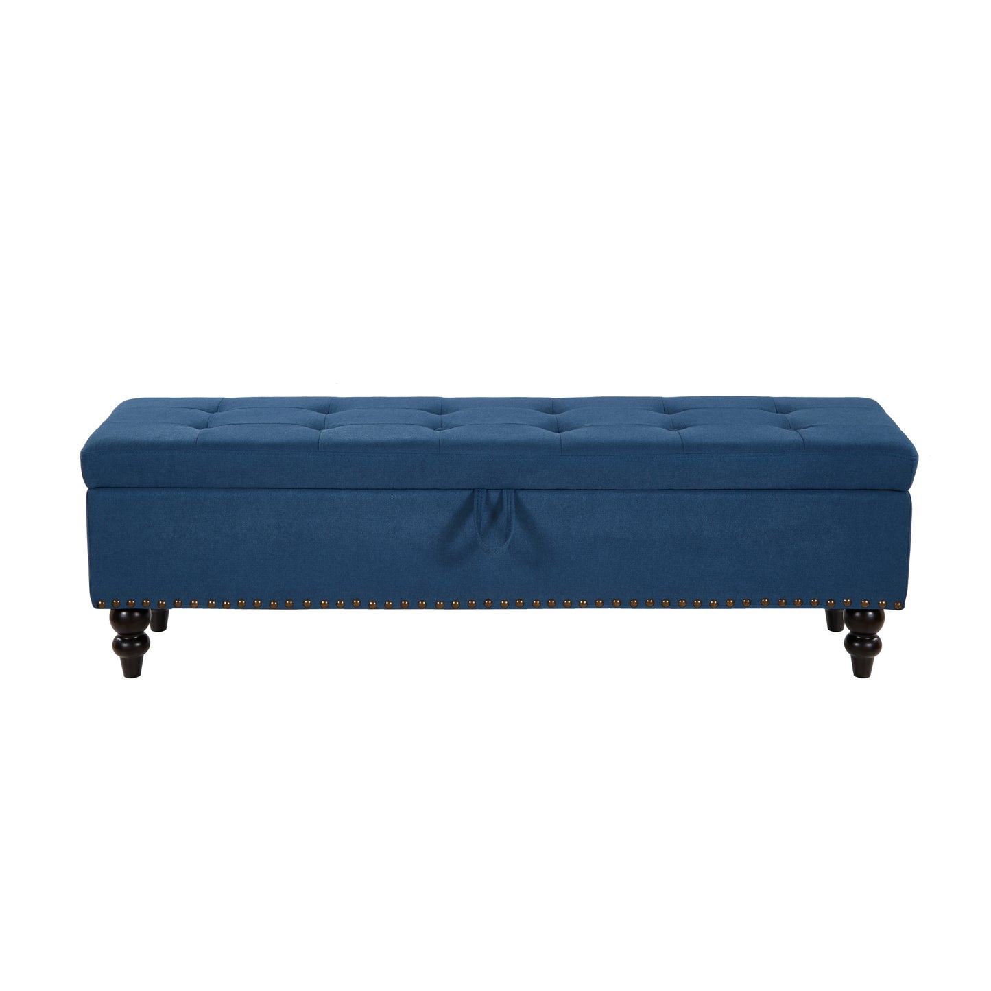 59" Bed Bench with Storage  Blue Fabric