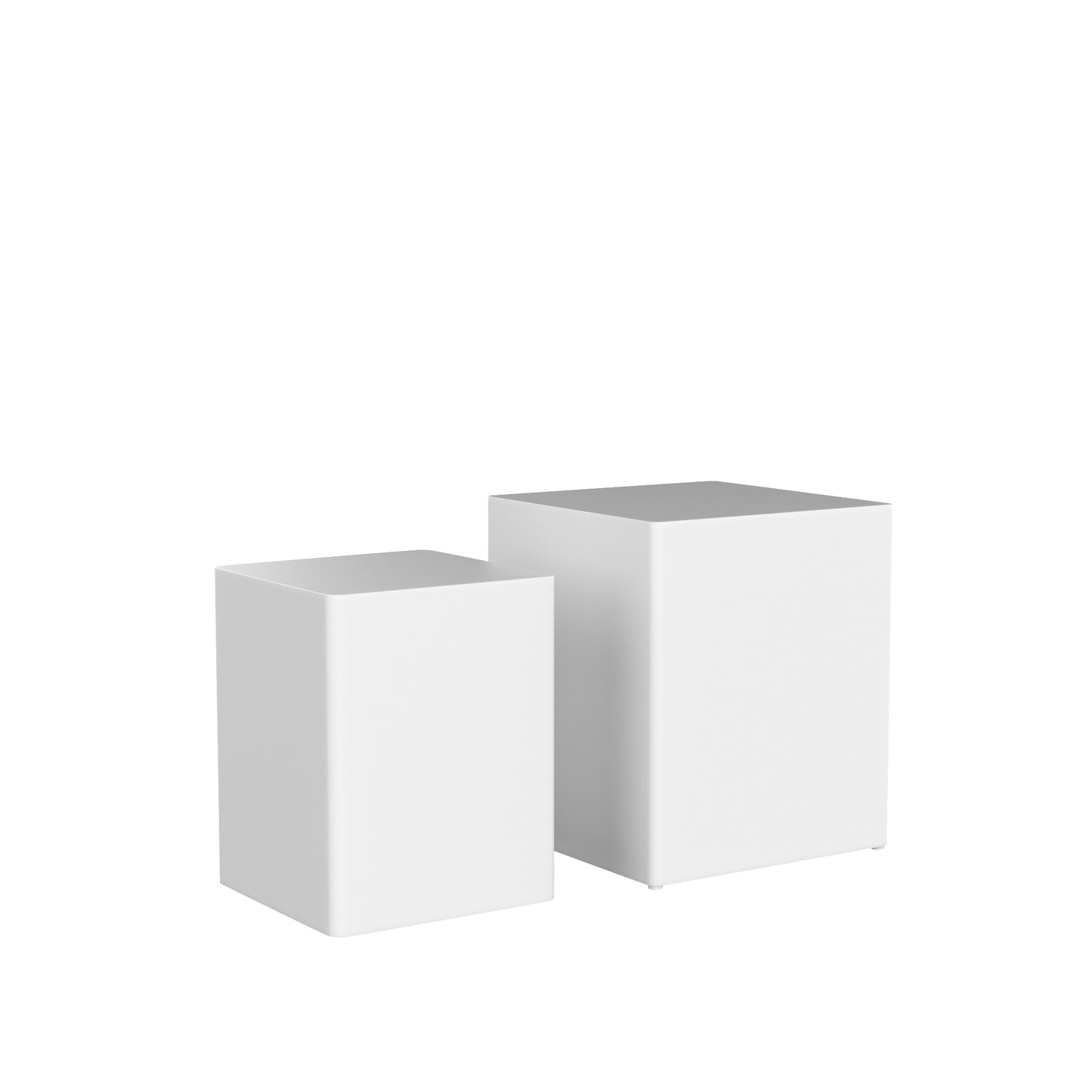 Modern White MDF Nesting Tables Set of 2 for Living Room, Office, and Bedroom