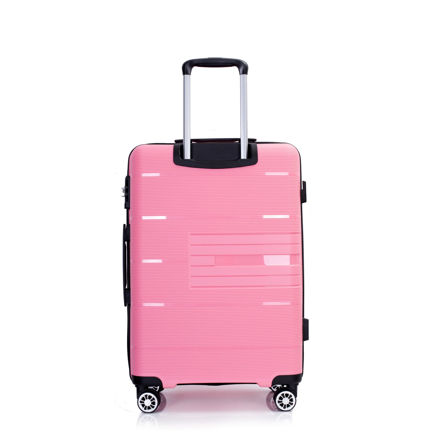 Hardshell Suitcase Double Spinner Wheels PP Luggage Sets Lightweight Durable Suitcase with TSA Lock,3-Piece Set (20/24/28) , Pink