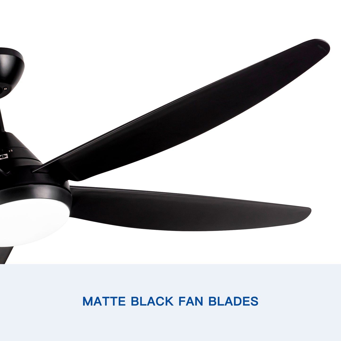 56-Inch Integrated LED Black ABS Blade Ceiling Fan with Lighting