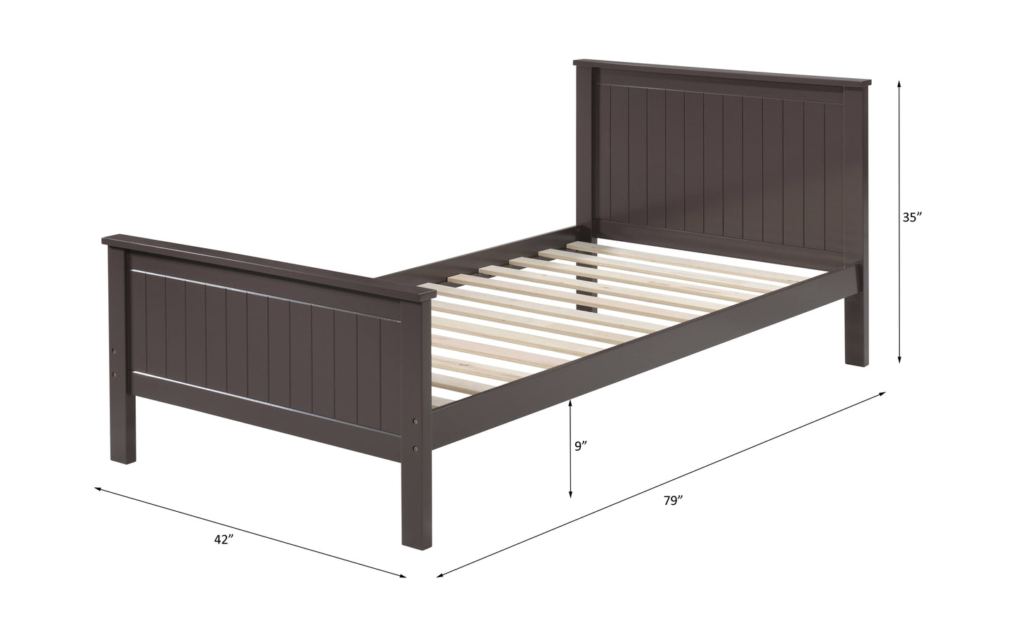 Bungalow Twin Bed, Chocolate Finish BD00494