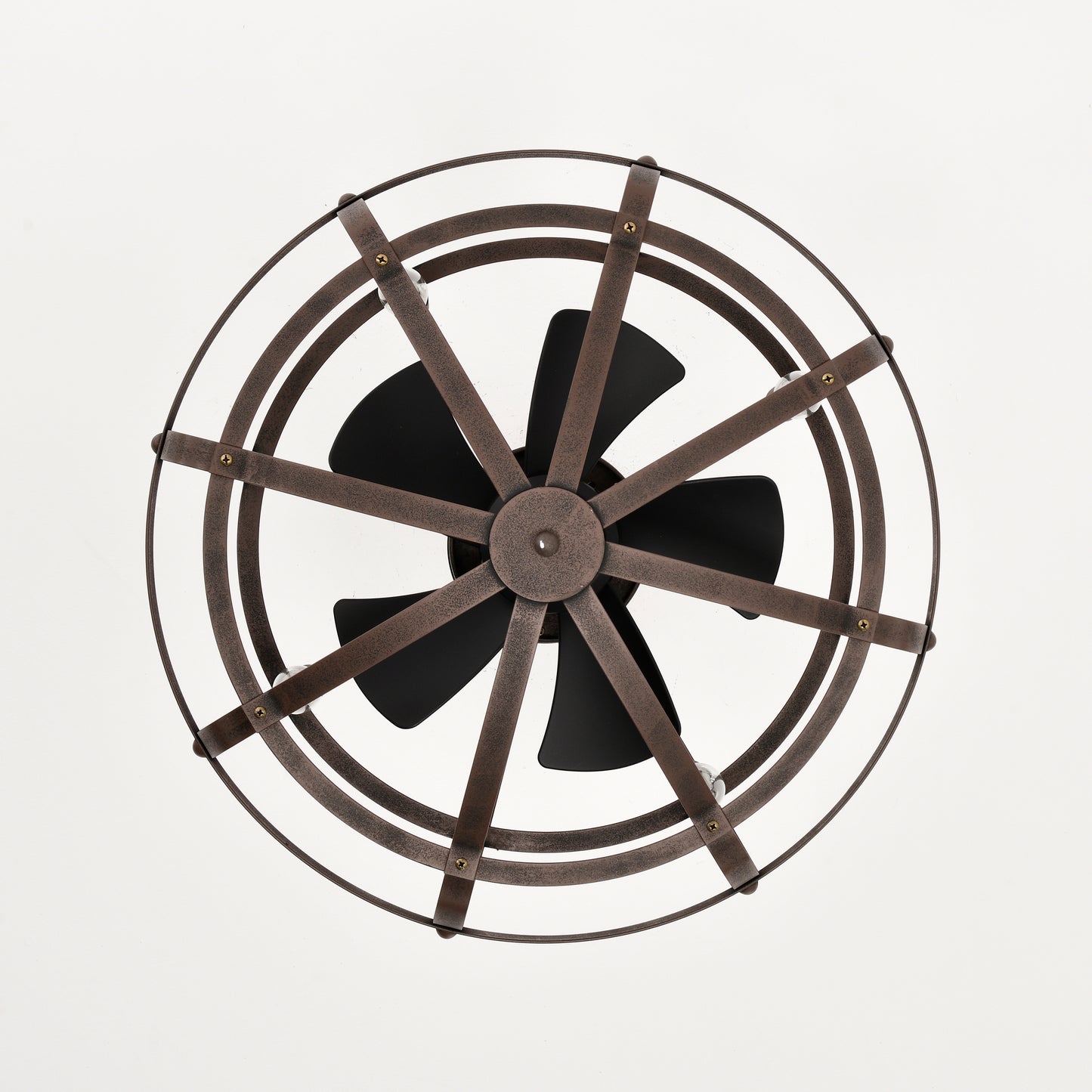 Modern Bladeless Ceiling Fan with Remote Control and Adjustable Height - Rust Red Industrial Style