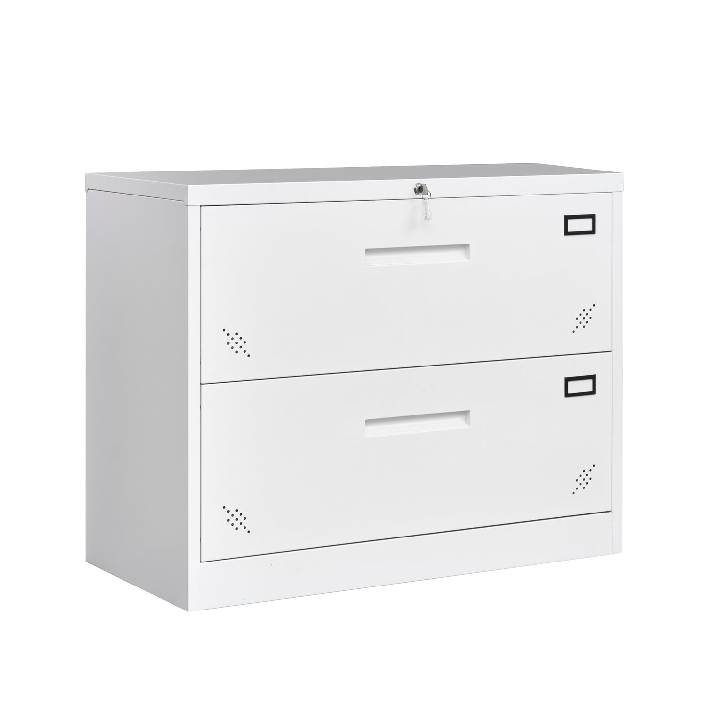 Locking 2 Drawer Lateral Filing Cabinet for Legal/Letter A4 Size