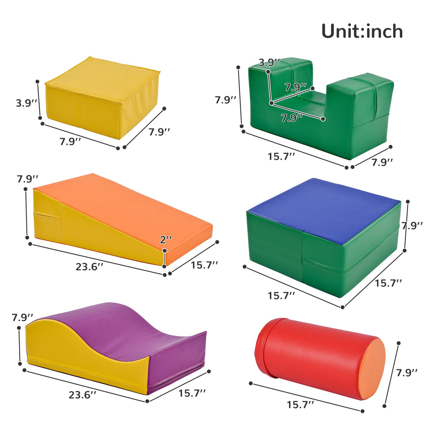 Soft Climbing and Crawling Foam Playset 6 in 1 for Kids