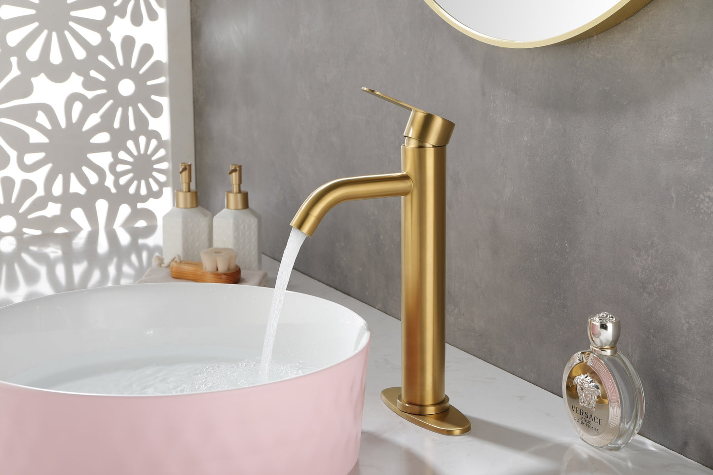 Elegant Gold Stainless Steel Bathroom Sink Faucet for Modern RVs and Vanities