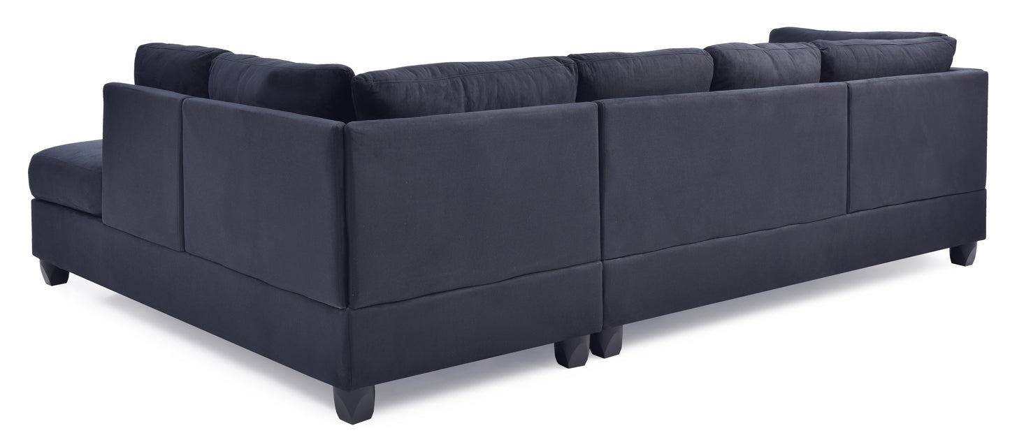 Malone G635B-SC Flexible Sectional Sofa (3 Boxes), Black