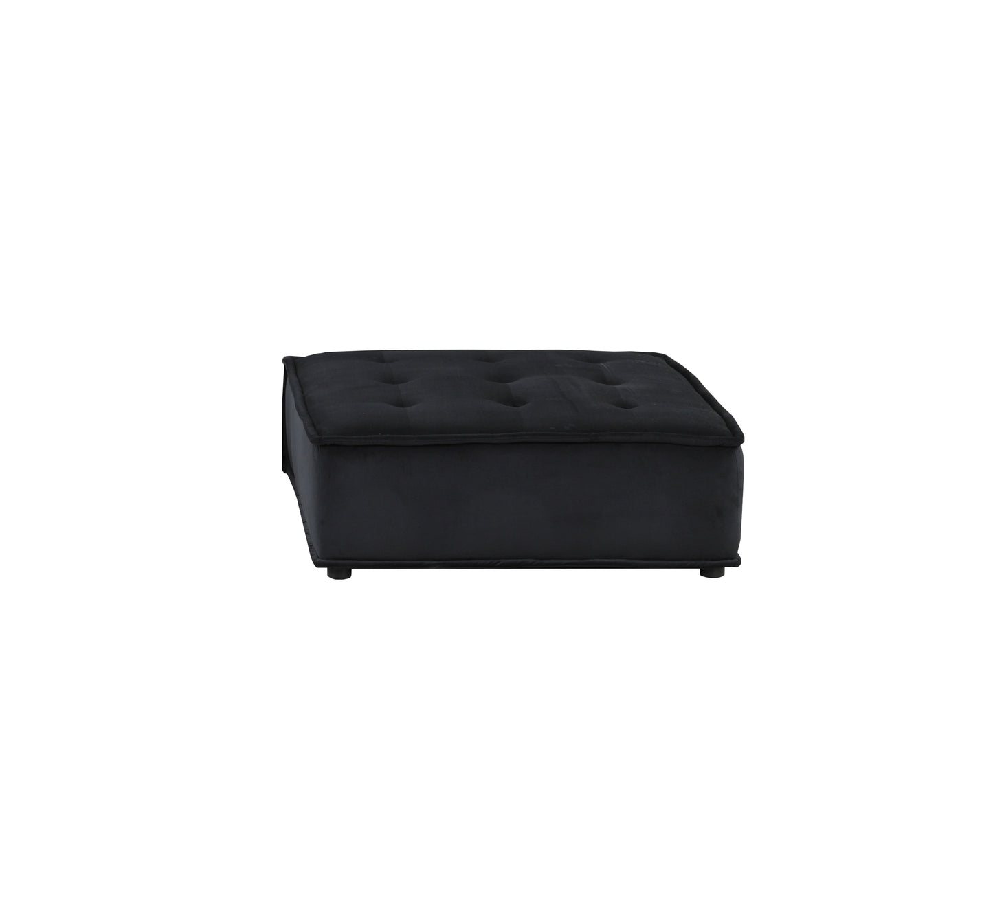 Elegant Black Velvet U-Shape Modular Sectional Sofa with 6 Seating Capacity by Anna