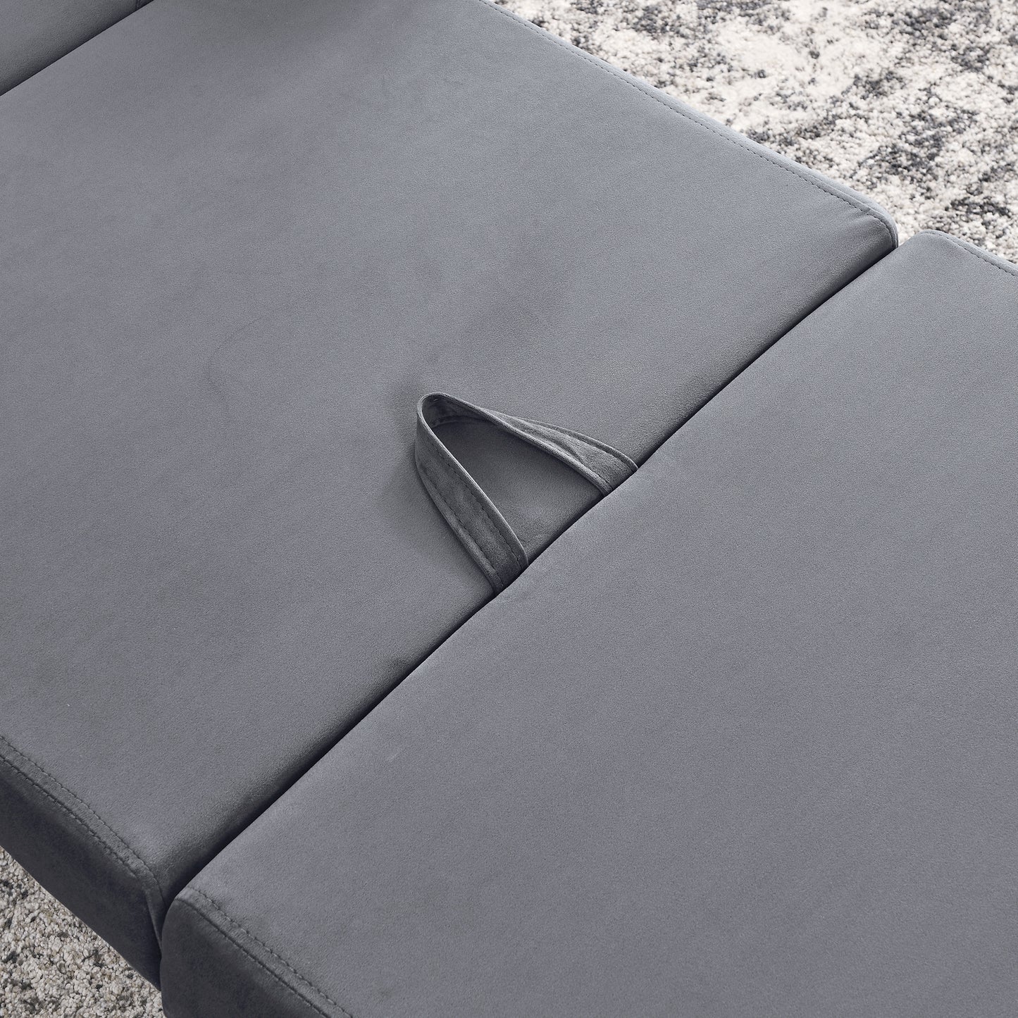 Sofa Bed Chair 2-in-1 Convertible Chair Bed, Lounger Sleeper Chair for Small Space with One Pillow, Grey Velvet