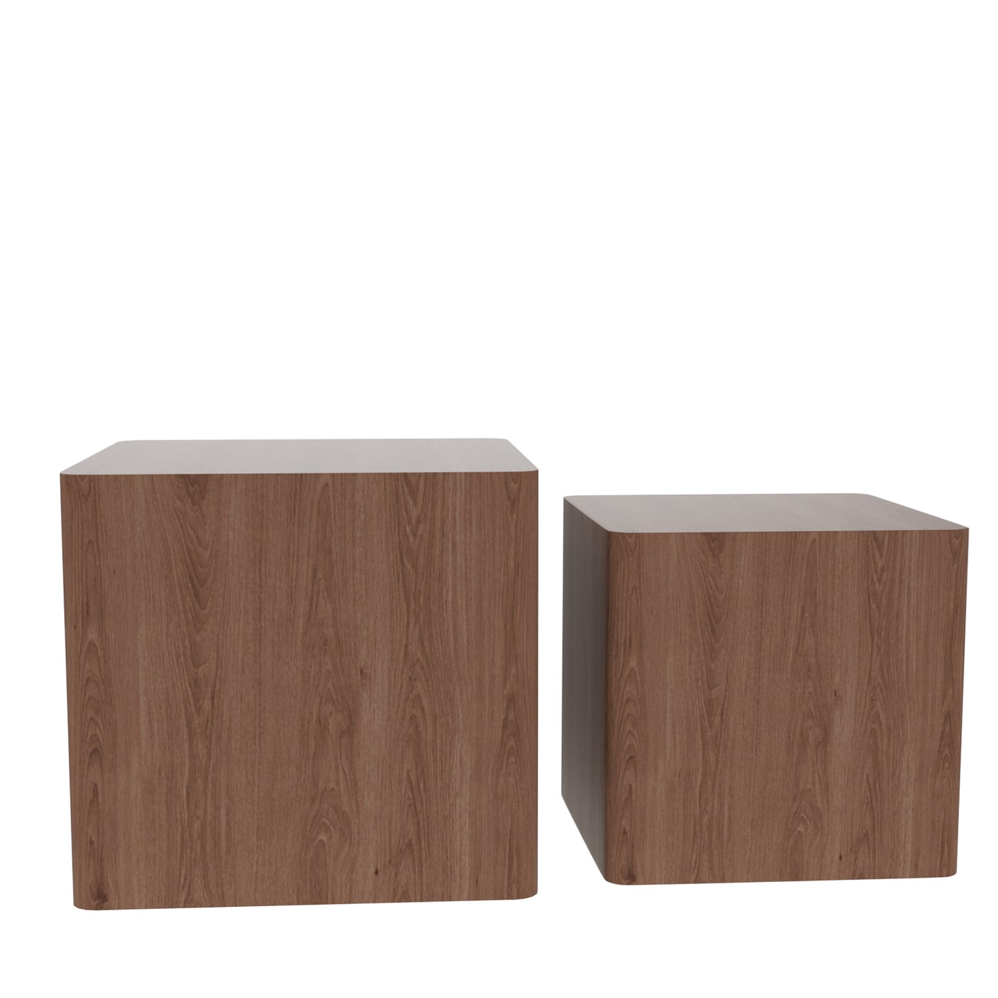 Elegant Walnut MDF Nesting Tables Set of 2 for Living Room, Office, Bedroom