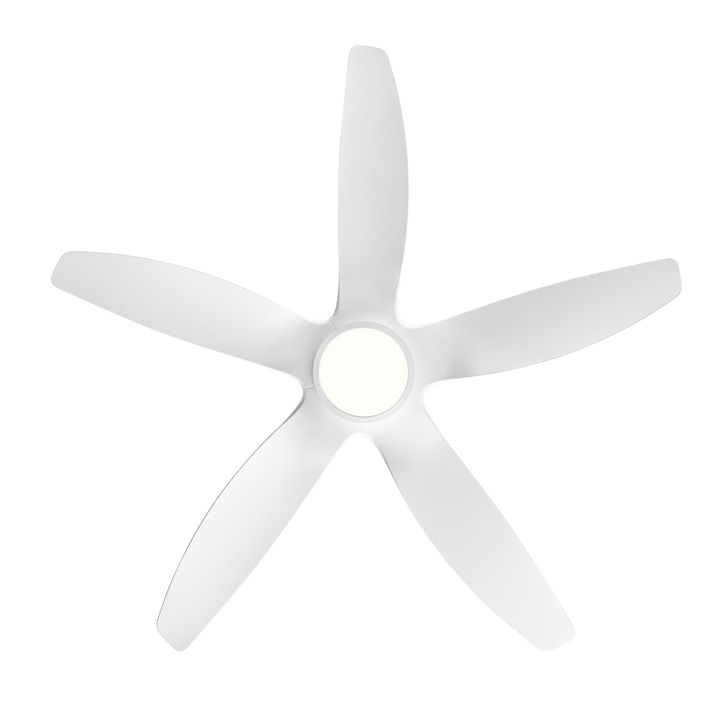Sleek 60-Inch Ceiling Fan with Integrated LED Lighting and White ABS Blade
