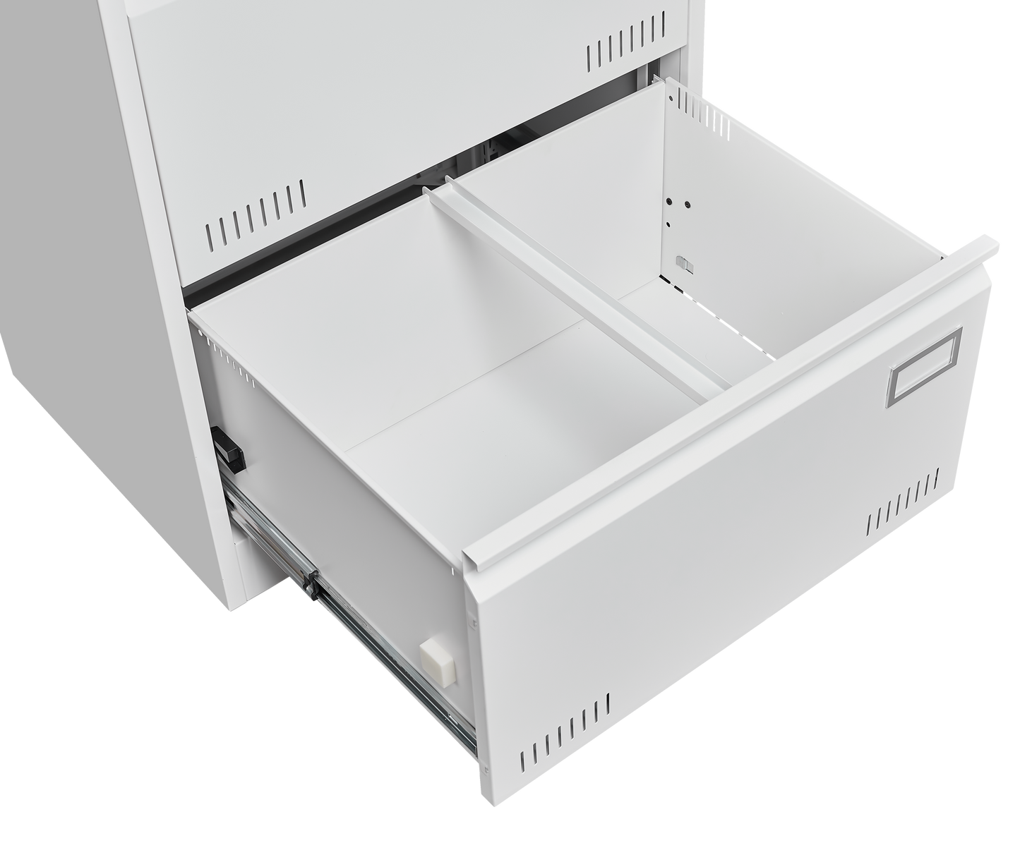 2 Drawer White Metal Lateral File Cabinet with Lock for Home Office