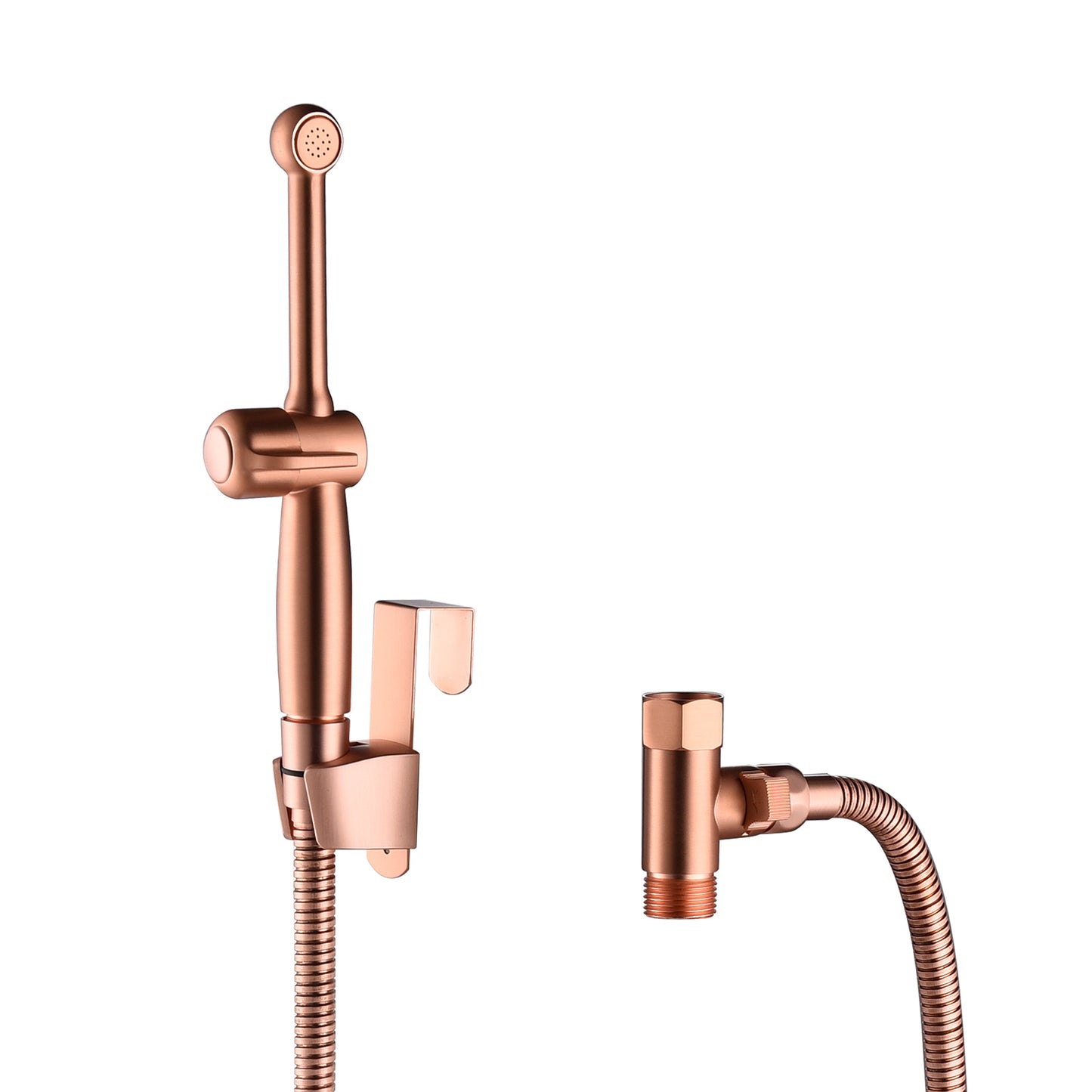 Handheld Bidet Sprayer for Toilet, All Brass Cloth Diaper Toilet Sprayer Bidet Spray Attachment with Bidet Hose, Upgrade Backflow Preventer for Self Cleaning,