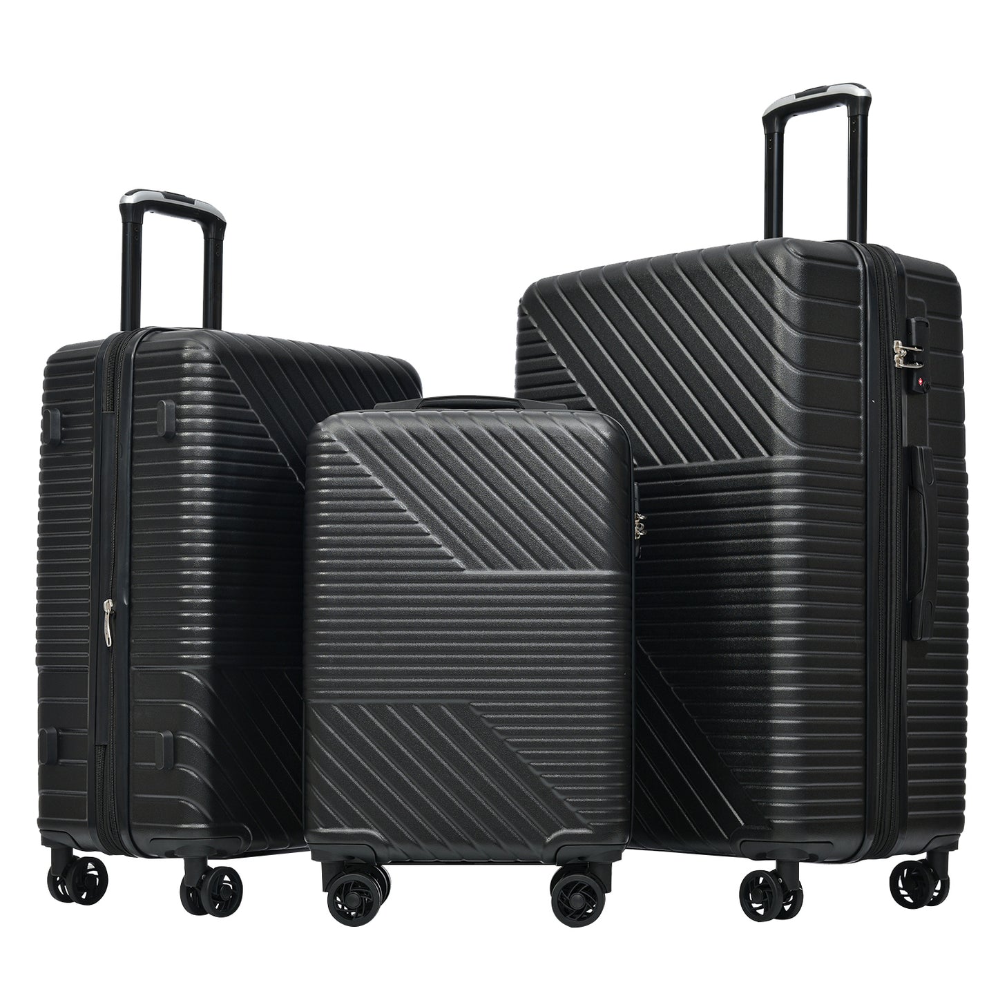 Hardshell Luggage Sets 3 Piece double spinner 8 wheels Suitcase with TSA Lock Lightweight 20''24''28''